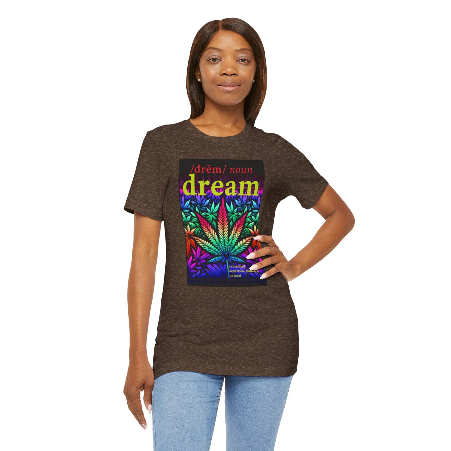 Dream Inspired Unisex Jersey Tee - Vibrant Cannabis Graphic T-Shirt
