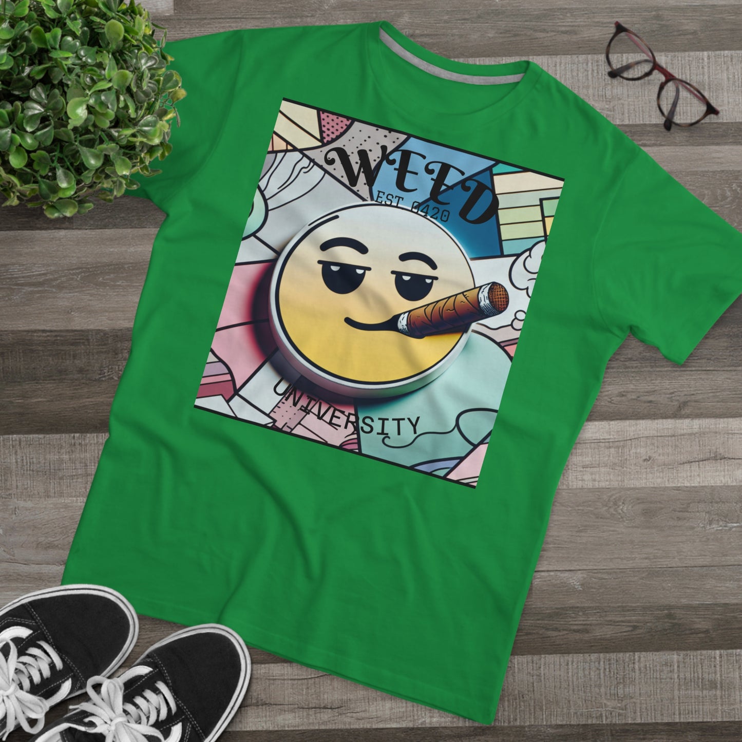 Cozy Weed University Tee - Modern Fit Cannabis T-Shirt for Fun Lovers