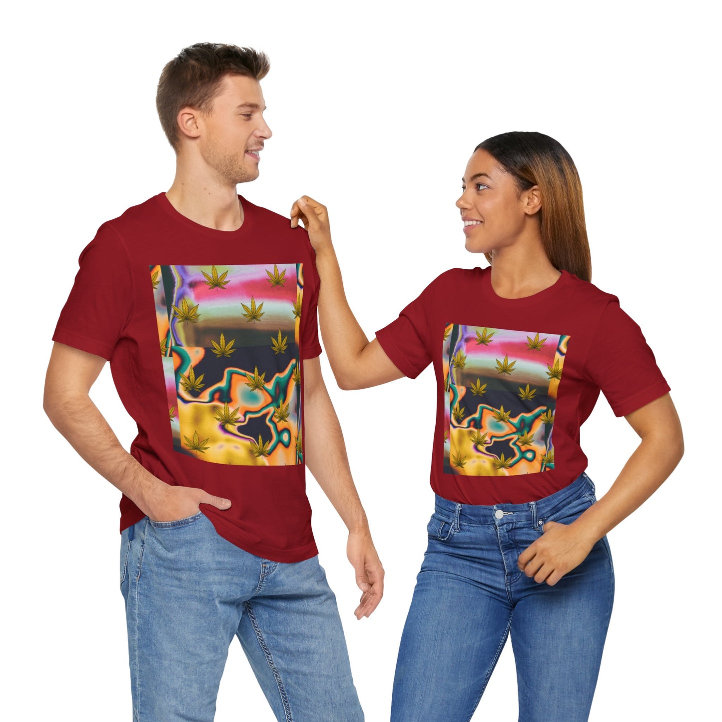 Vibrant Leaf Graphic Tee - Unisex Jersey Short Sleeve T-Shirt