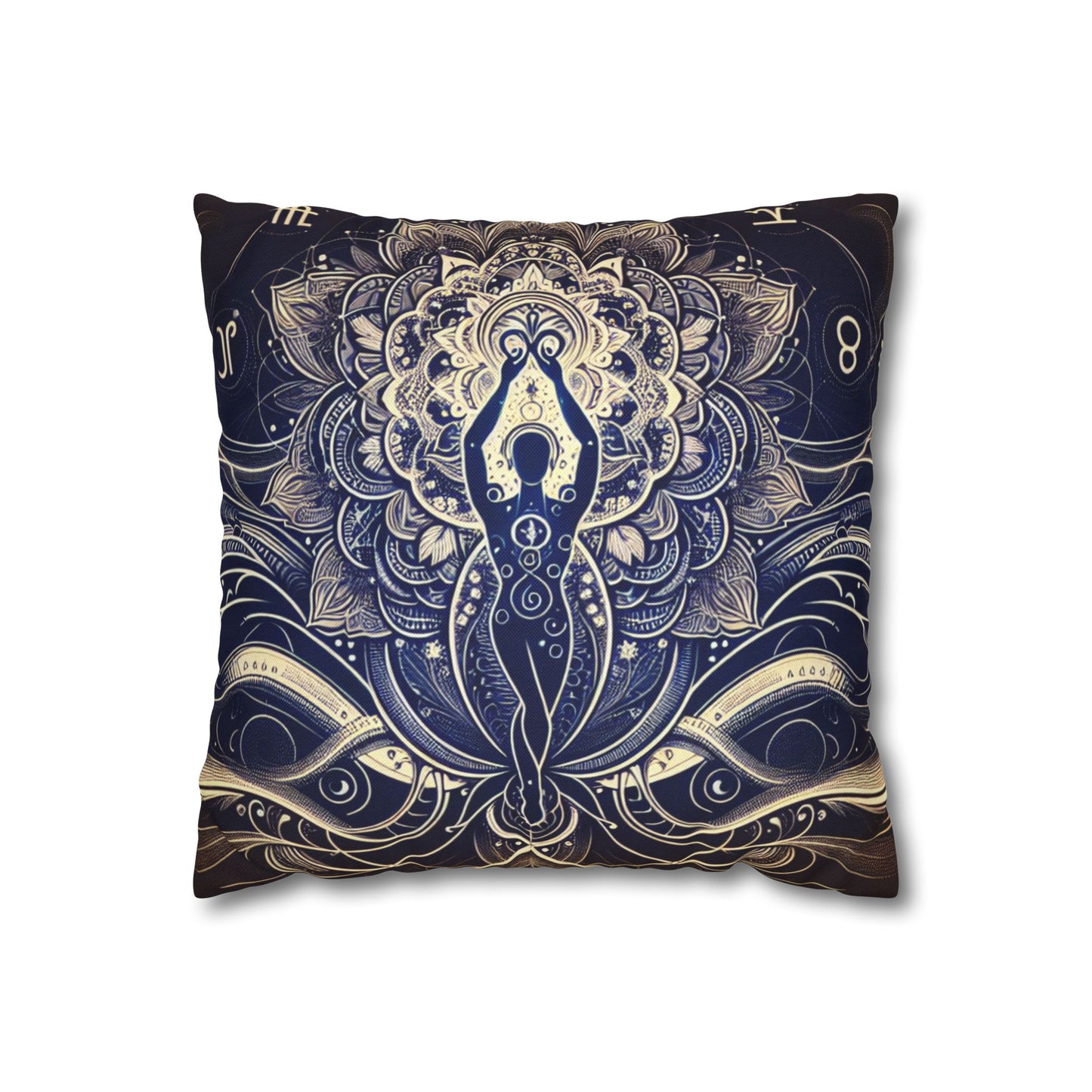 Mandala Yoga Inspired Square Pillowcase | Bohemian Home Decor