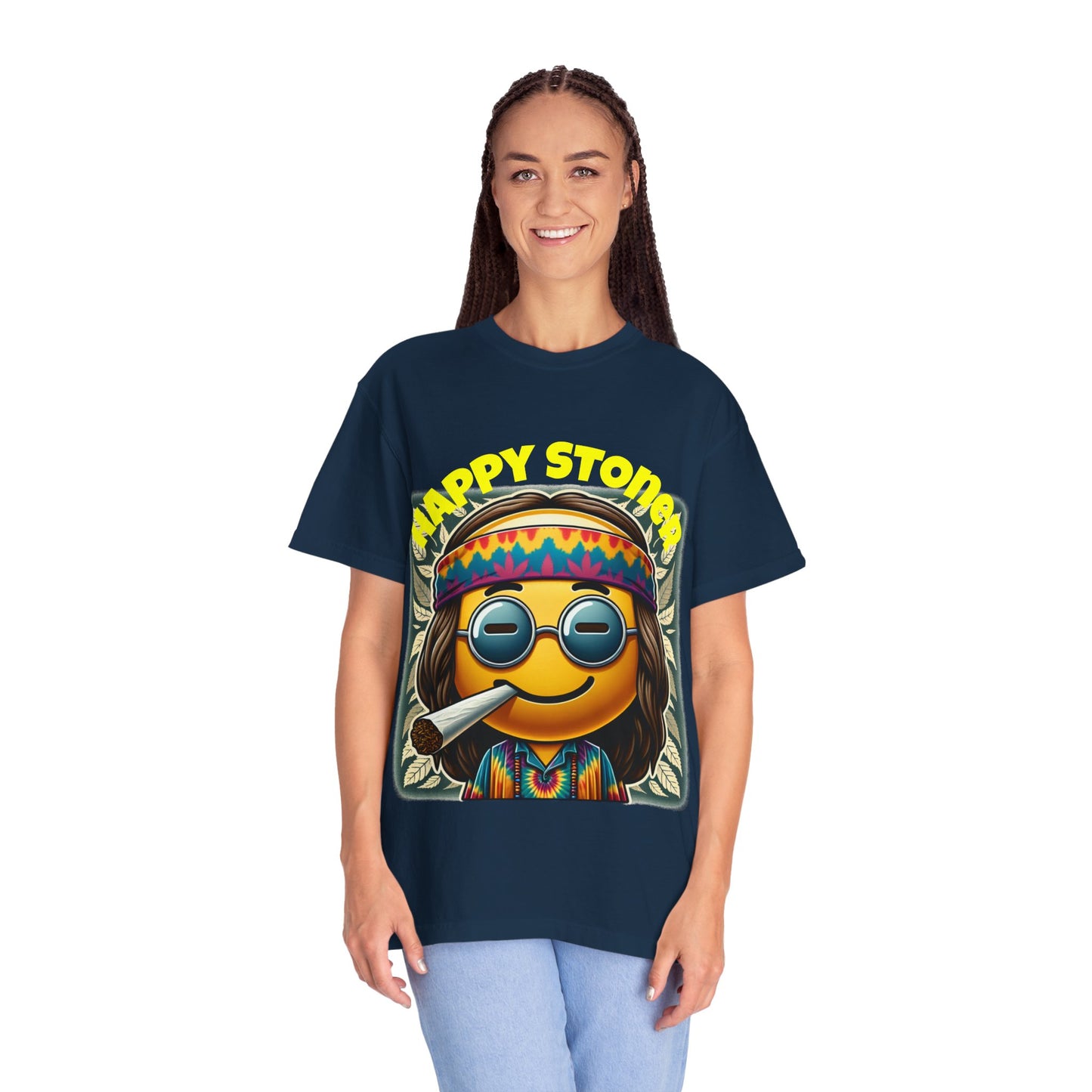 Happy Stoner Unisex Garment-Dyed T-Shirt | Chill Vibe Tee for Budding Enthusiasts