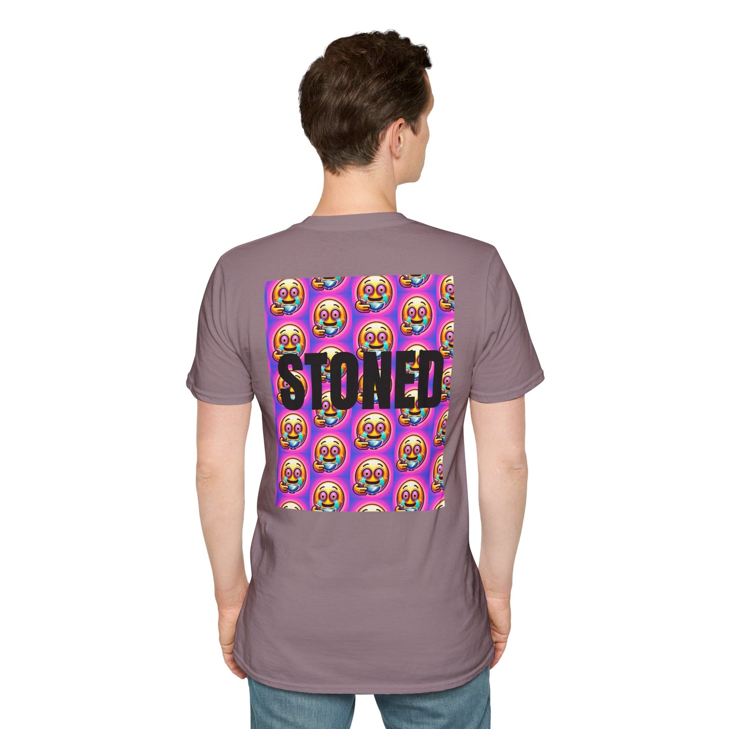 Stay Stoned Unisex Softstyle T-Shirt - Retro Vibe Graphic Tee for Fun Gatherings