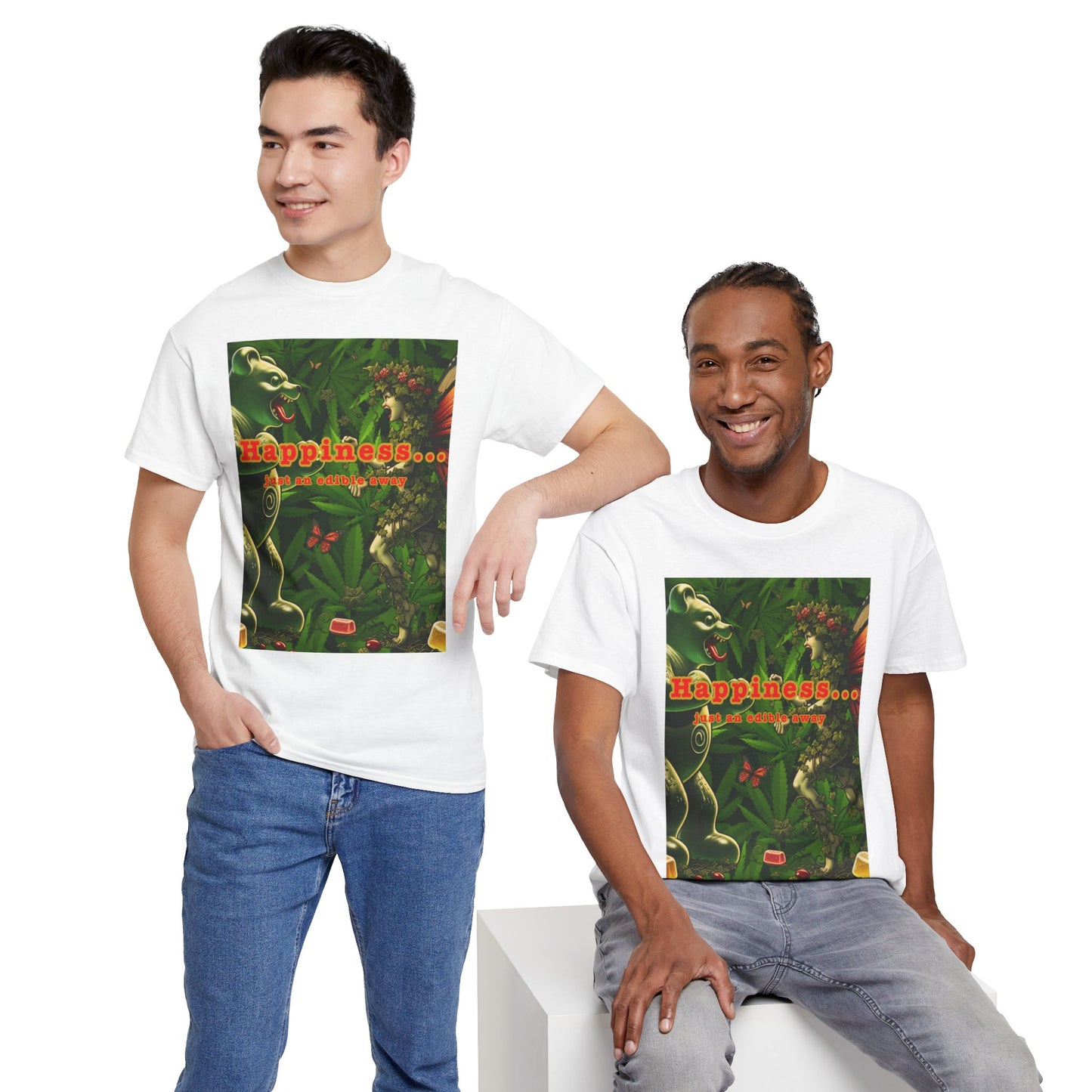 Happiness Jungle Unisex Heavy Cotton Tee, Graphic T-Shirt, Nature Lover Gift, Summer Wardrobe Essential, Unisex Casual Wear