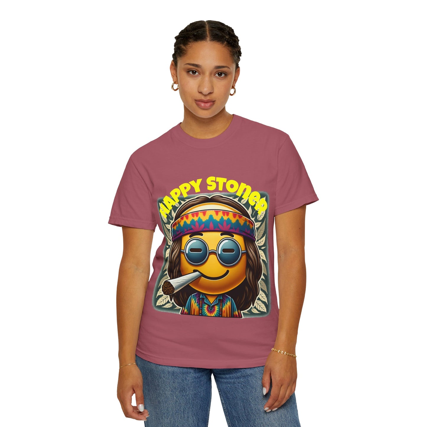 Happy Stoner Unisex Garment-Dyed T-Shirt | Chill Vibe Tee for Budding Enthusiasts