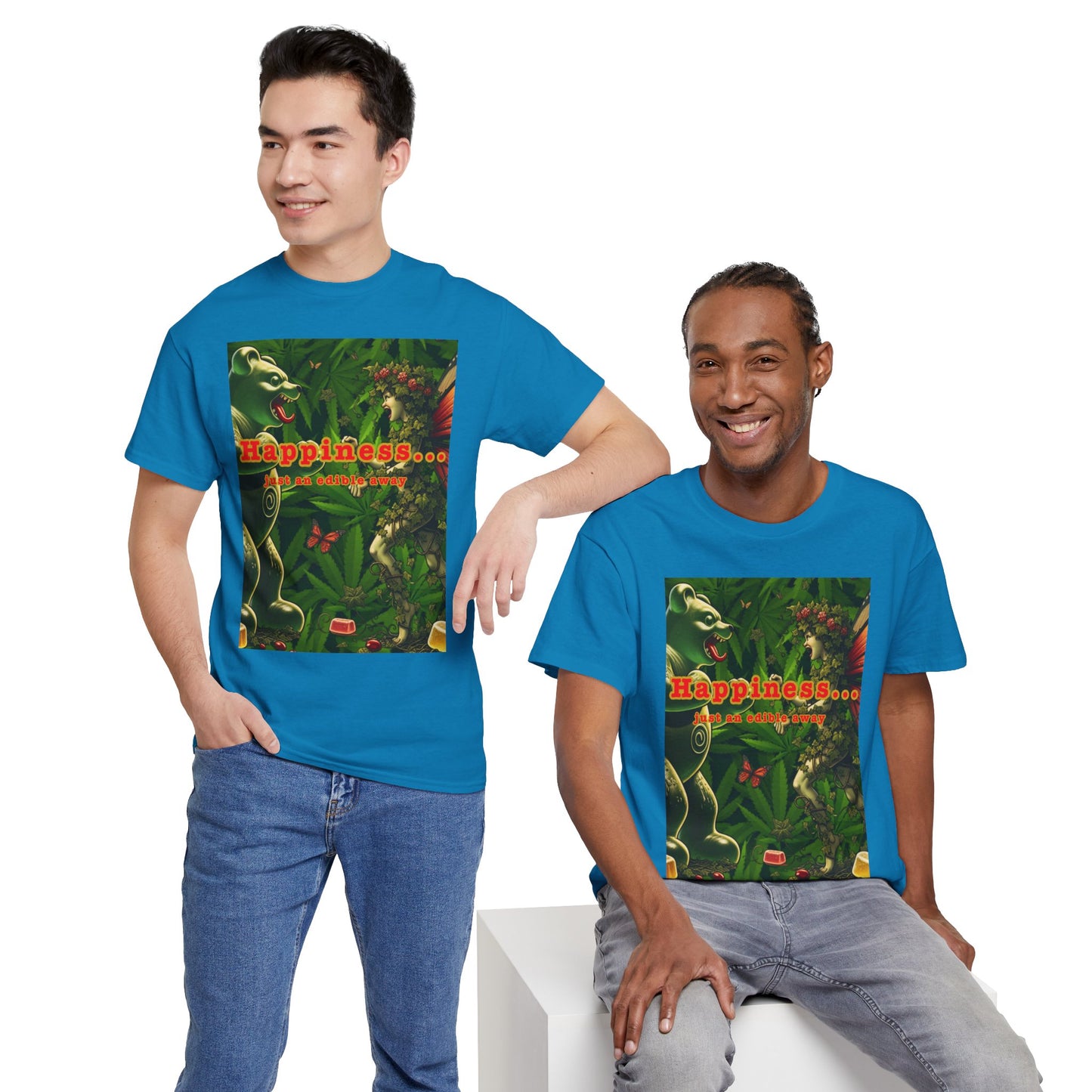 Happiness Jungle Unisex Heavy Cotton Tee, Graphic T-Shirt, Nature Lover Gift, Summer Wardrobe Essential, Unisex Casual Wear