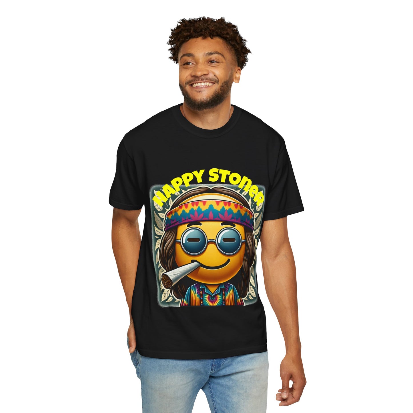 Happy Stoner Unisex Garment-Dyed T-Shirt | Chill Vibe Tee for Budding Enthusiasts