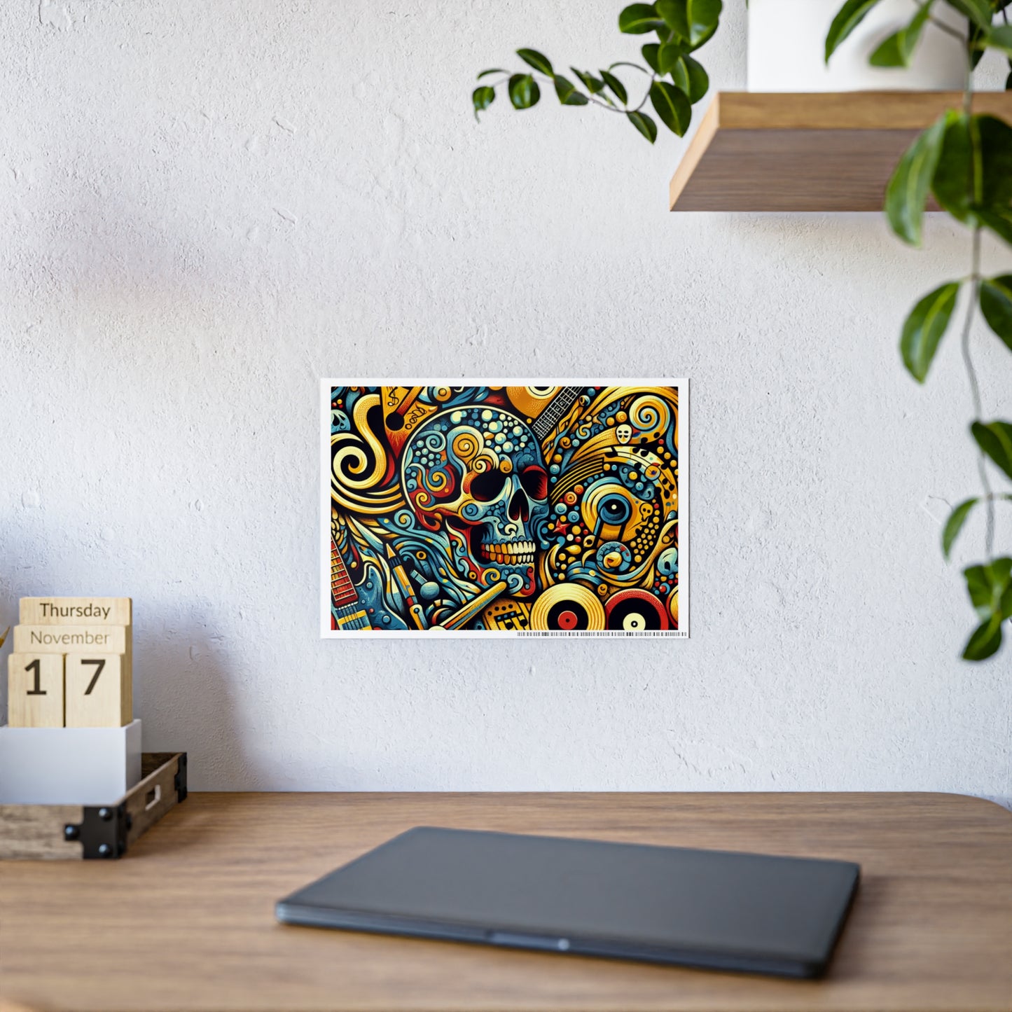 Skull Rock N Roll Gloss Posters