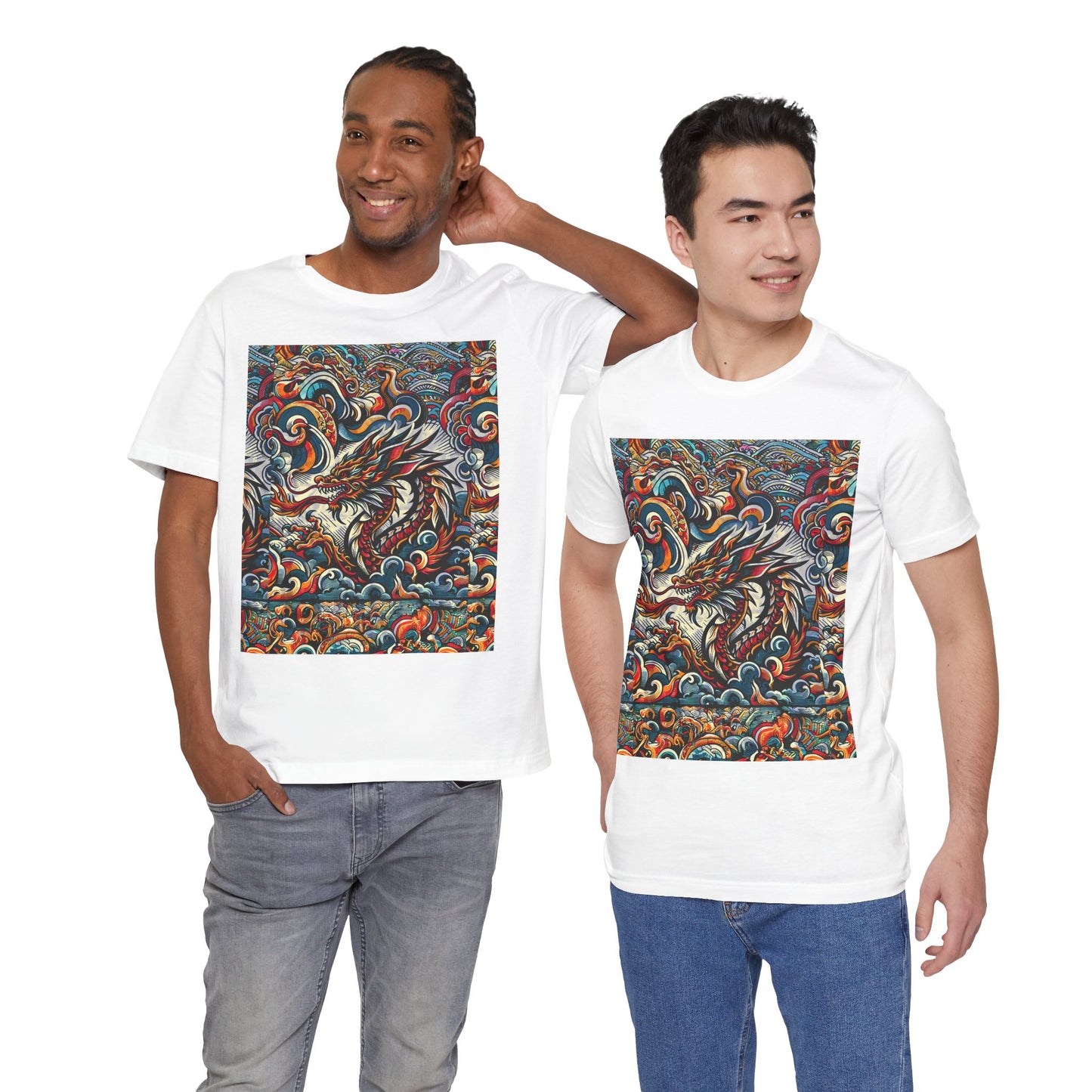 Vibrant Dragon Graphic Tee - Unisex Jersey Short Sleeve Shirt