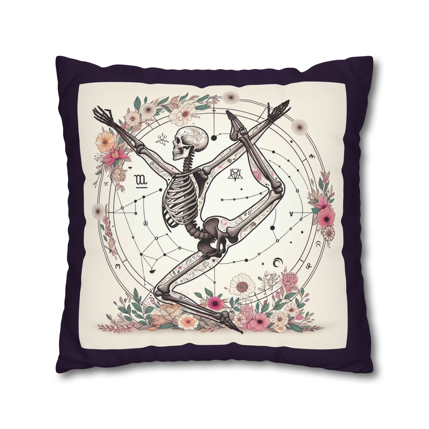 Astrological Skeleton Decorative Pillowcase