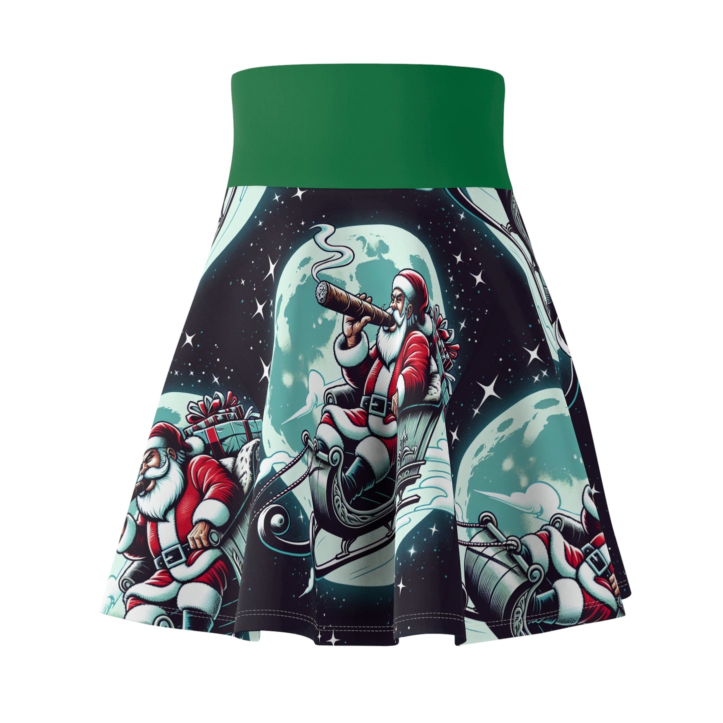 Chill with Santa Women's Skater Skirt (AOP)