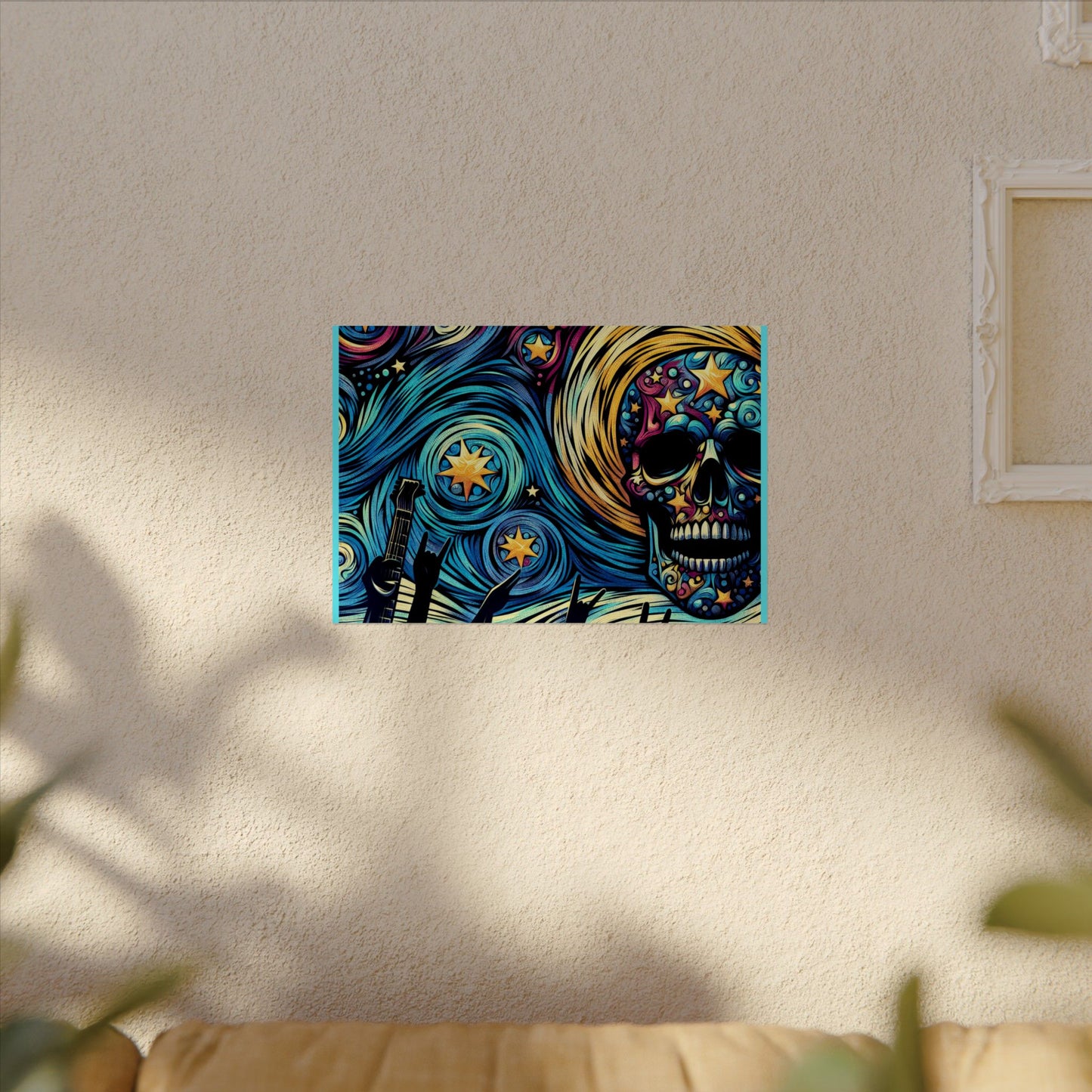 Midnight Rock N Roll Textured Watercolor Matte Posters