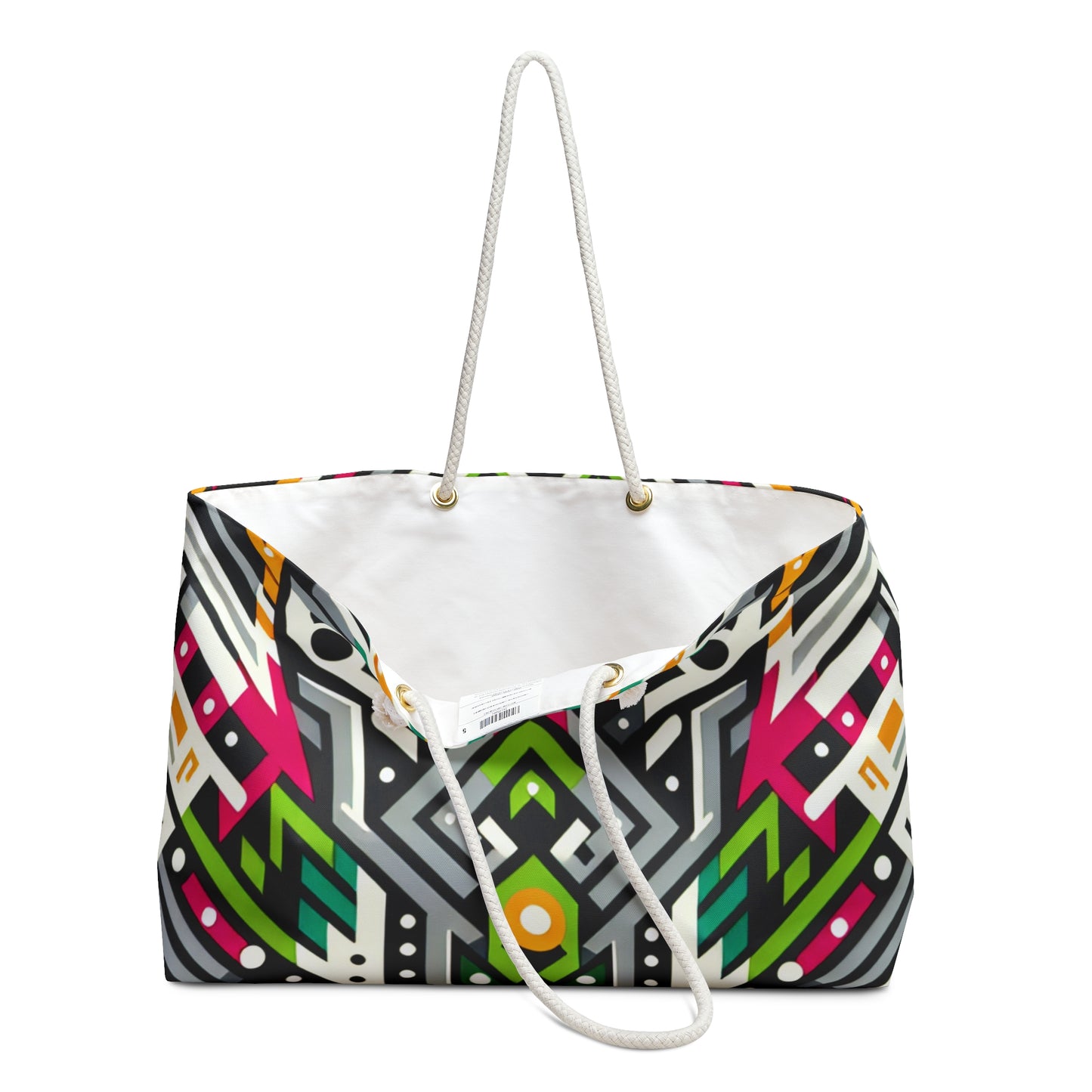 Weekender Bag Tote - Oversized Durable Beach or Town Travel Bag with Rope Handles