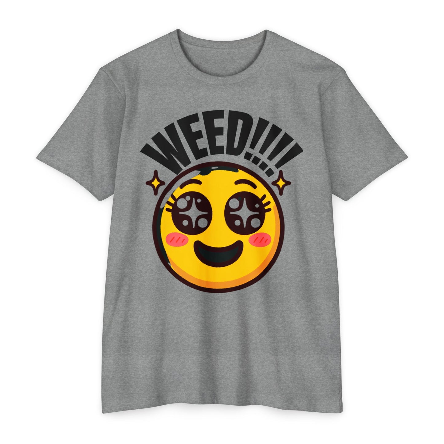 Fun Weed Smiley Face T-Shirt for Cannabis Lovers