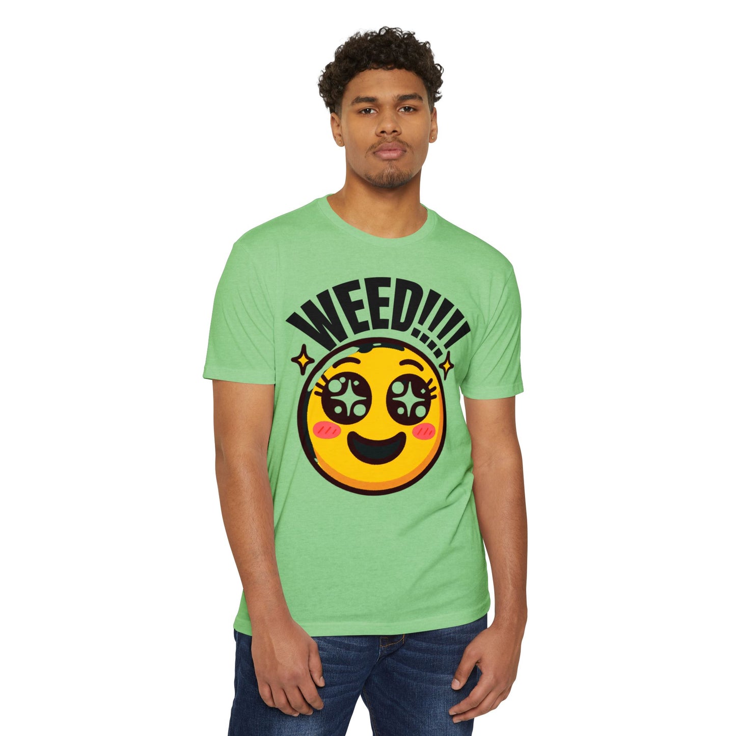 Fun Weed Smiley Face T-Shirt for Cannabis Lovers