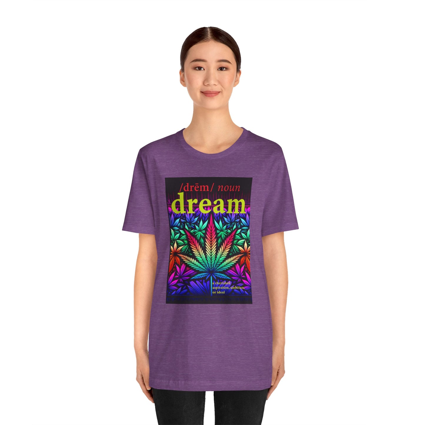 Dream Inspired Unisex Jersey Tee - Vibrant Cannabis Graphic T-Shirt