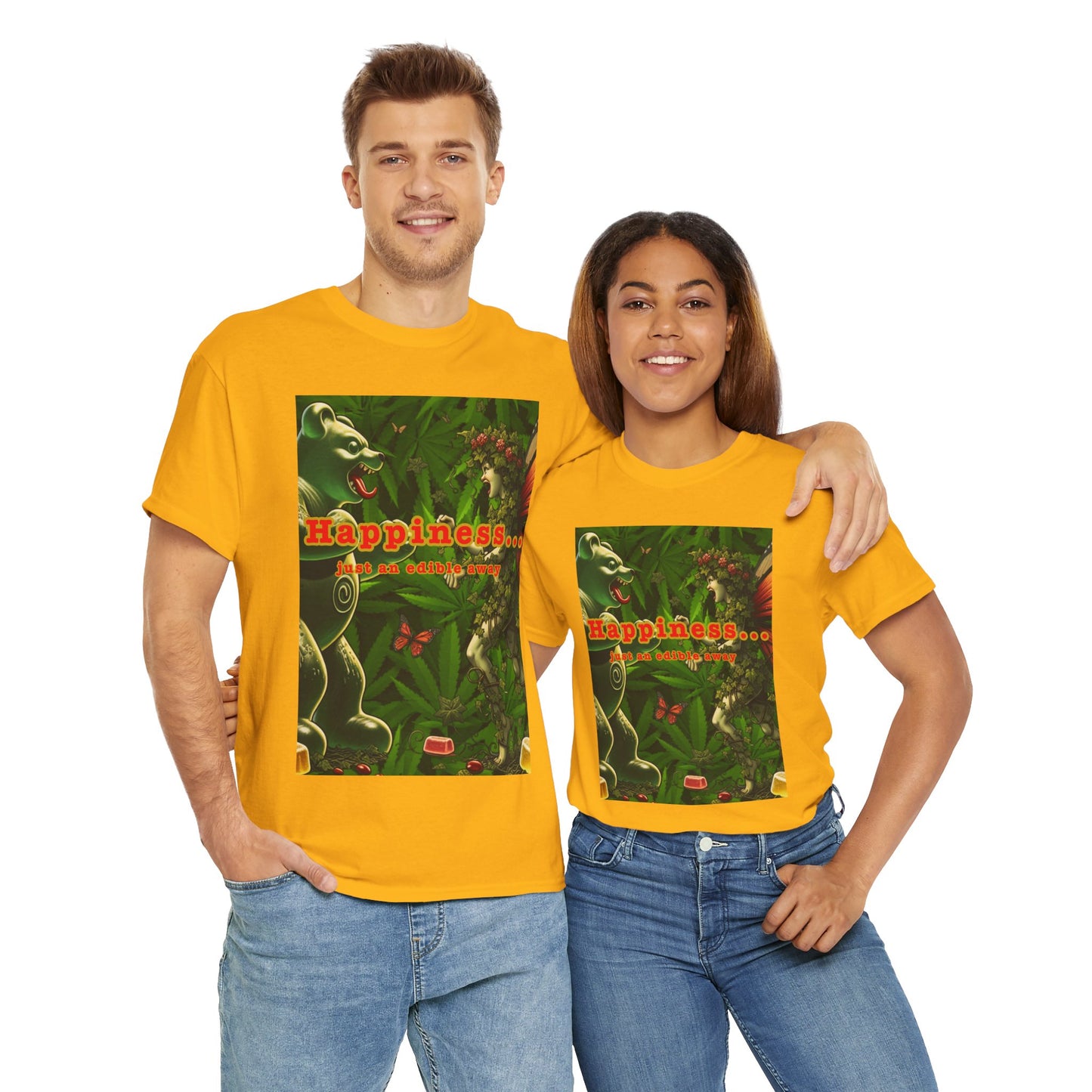 Happiness Jungle Unisex Heavy Cotton Tee, Graphic T-Shirt, Nature Lover Gift, Summer Wardrobe Essential, Unisex Casual Wear