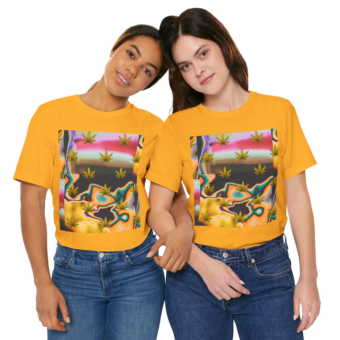 Vibrant Leaf Graphic Tee - Unisex Jersey Short Sleeve T-Shirt