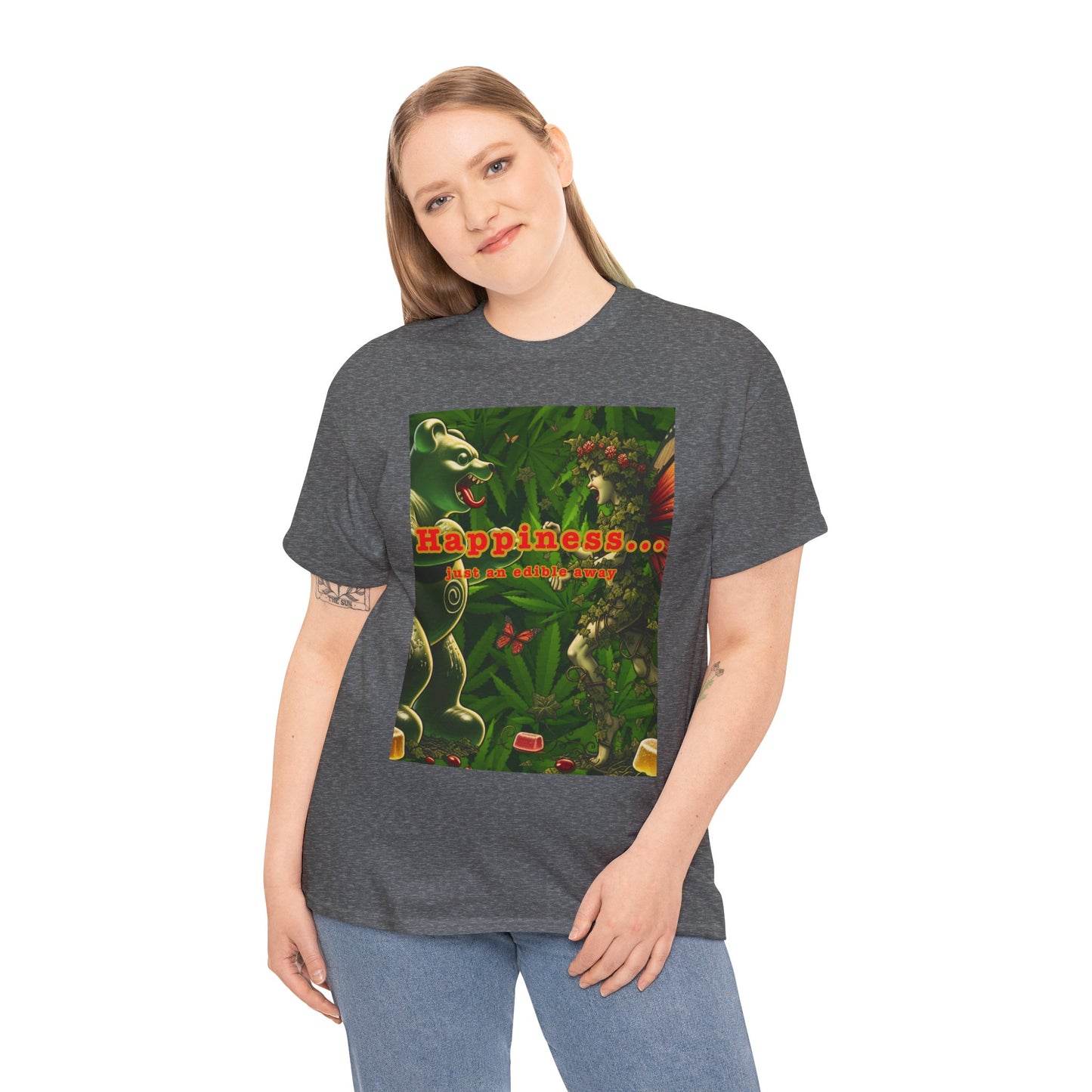 Happiness Jungle Unisex Heavy Cotton Tee, Graphic T-Shirt, Nature Lover Gift, Summer Wardrobe Essential, Unisex Casual Wear