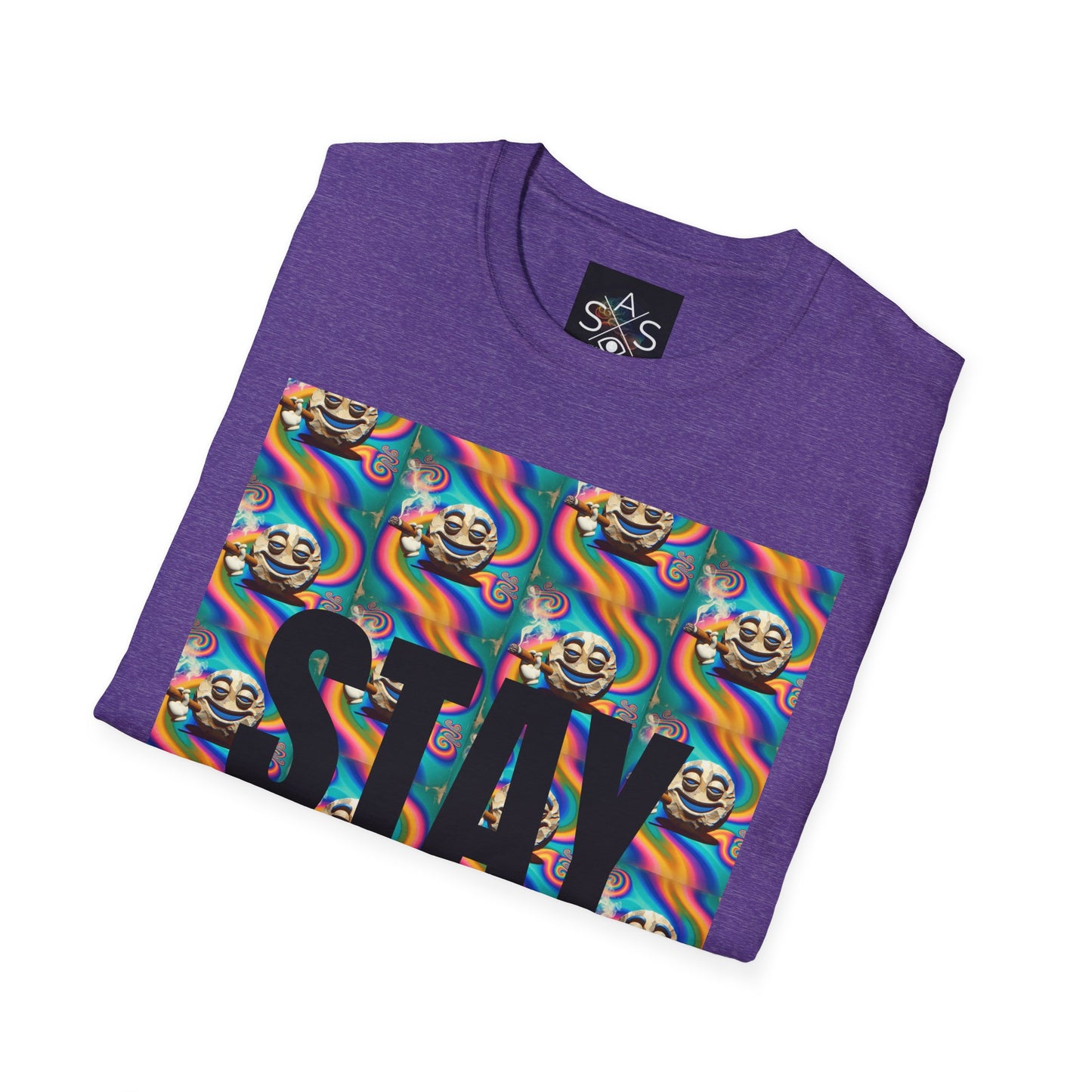 Stay Stoned Unisex Softstyle T-Shirt - Retro Vibe Graphic Tee for Fun Gatherings