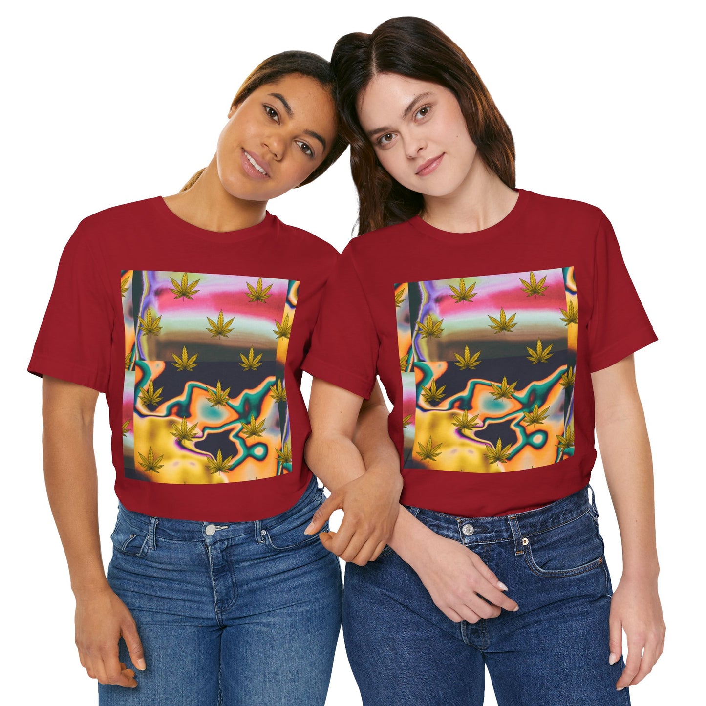 Vibrant Leaf Graphic Tee - Unisex Jersey Short Sleeve T-Shirt