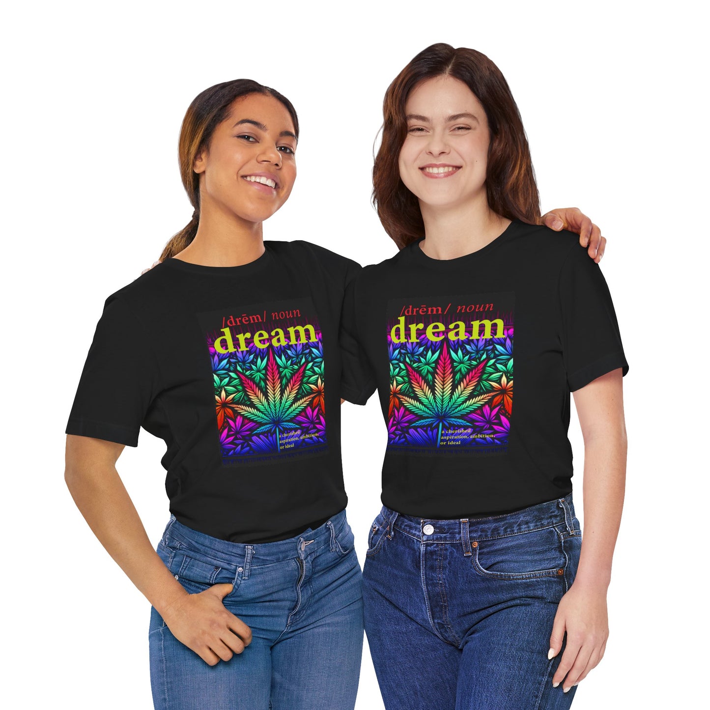 Dream Inspired Unisex Jersey Tee - Vibrant Cannabis Graphic T-Shirt