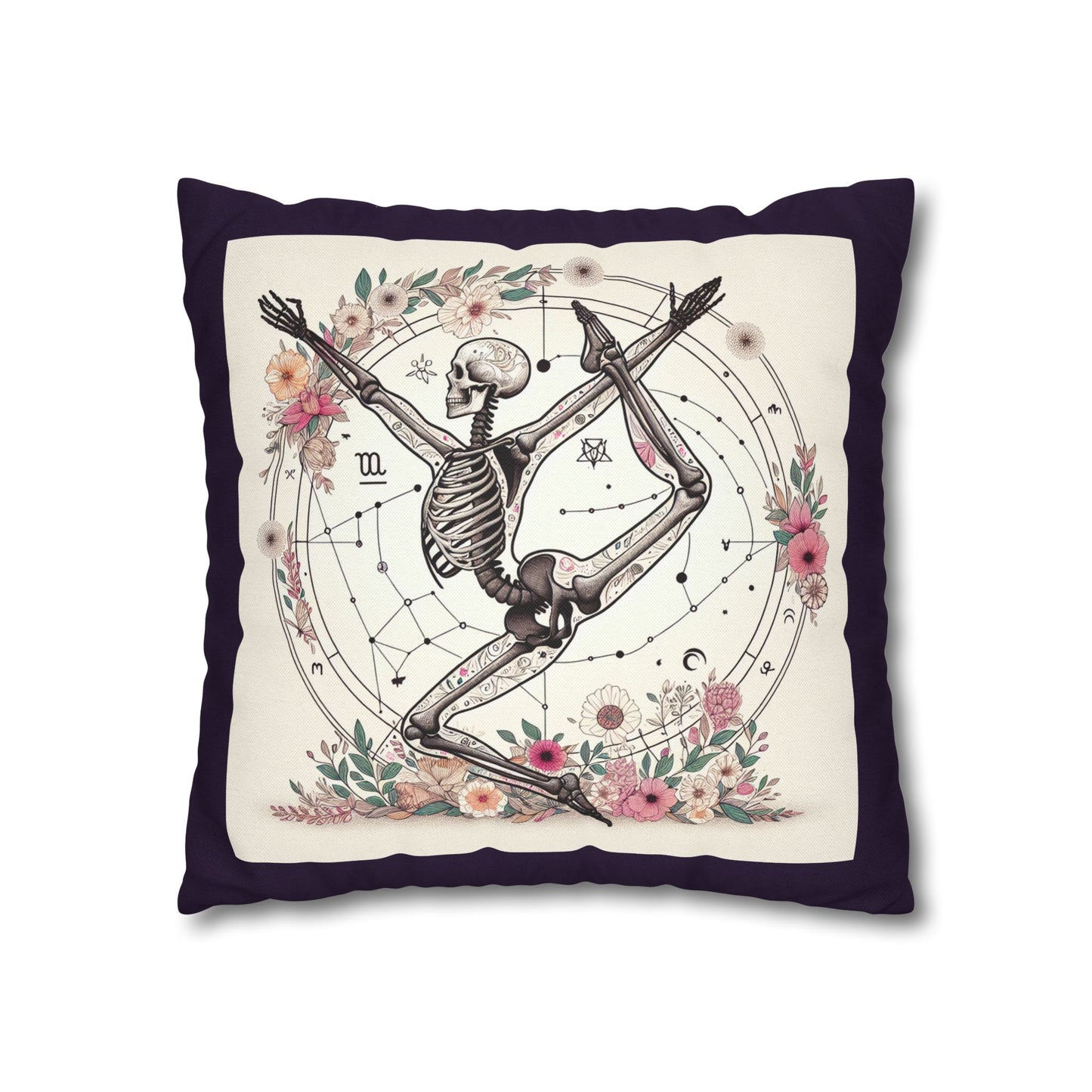 Astrological Skeleton Decorative Pillowcase