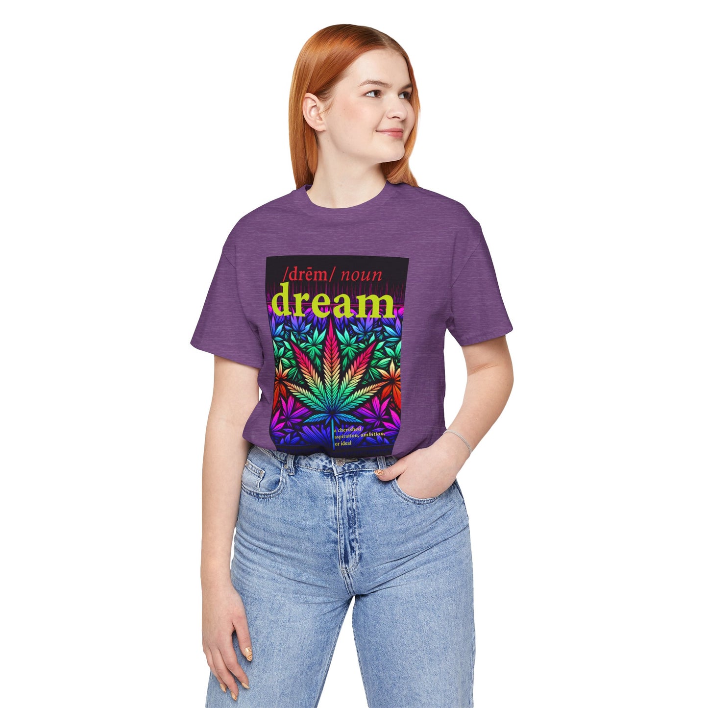 Dream Inspired Unisex Jersey Tee - Vibrant Cannabis Graphic T-Shirt
