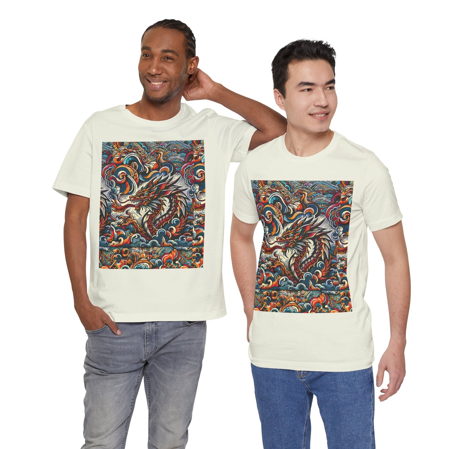 Vibrant Dragon Graphic Tee - Unisex Jersey Short Sleeve Shirt
