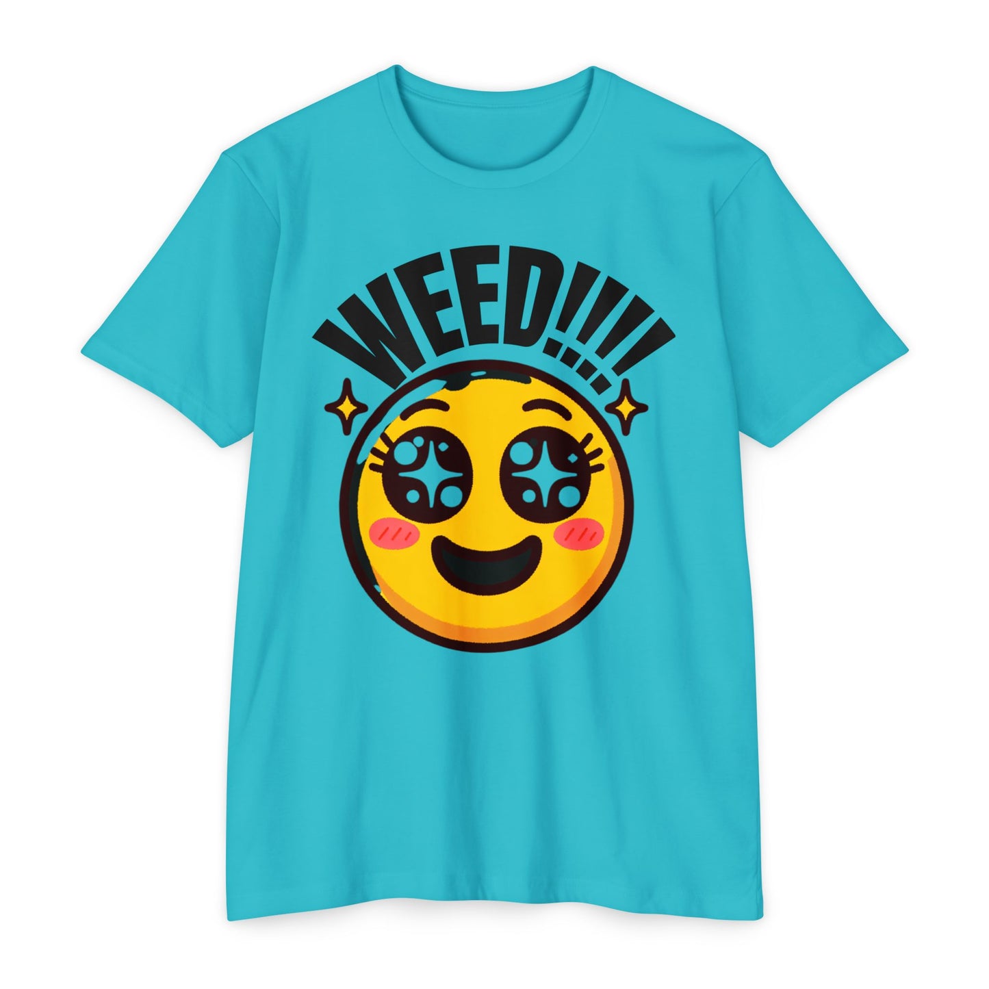 Fun Weed Smiley Face T-Shirt for Cannabis Lovers