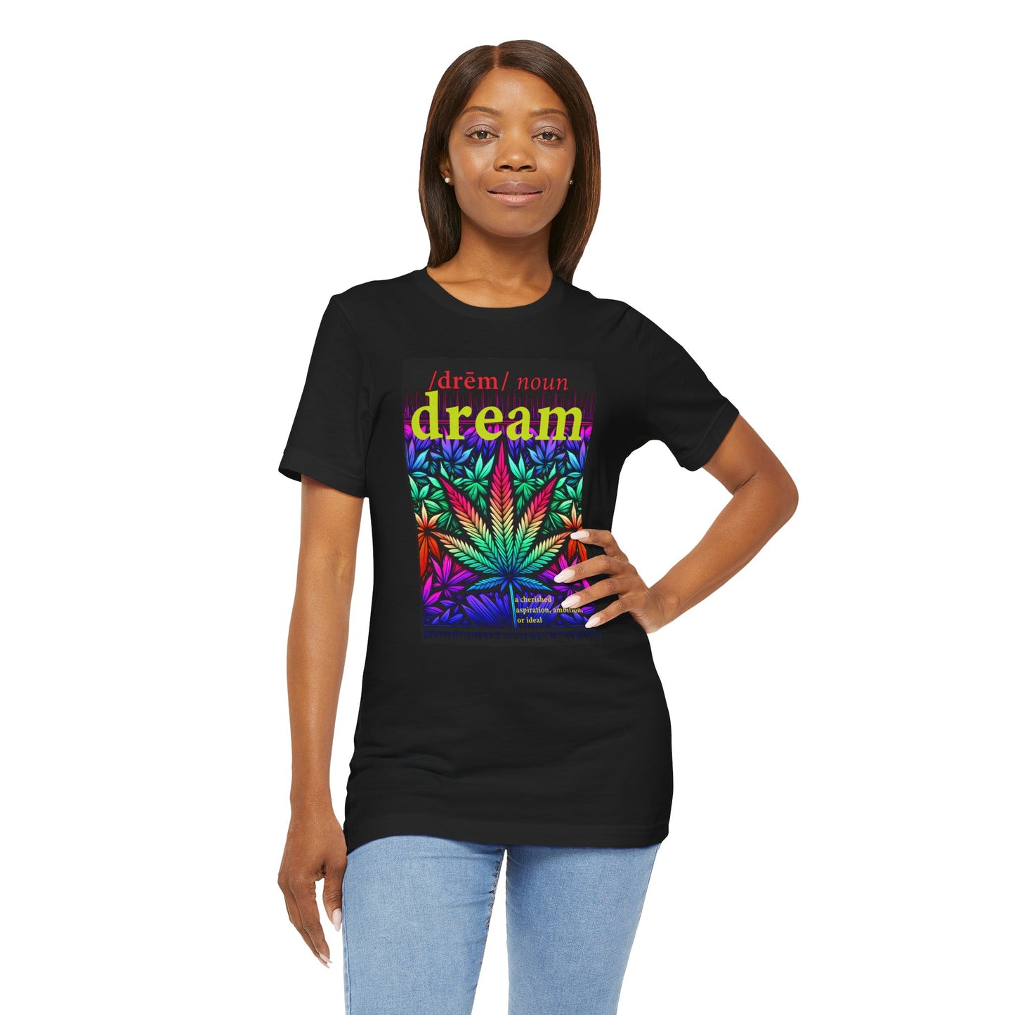Dream Inspired Unisex Jersey Tee - Vibrant Cannabis Graphic T-Shirt