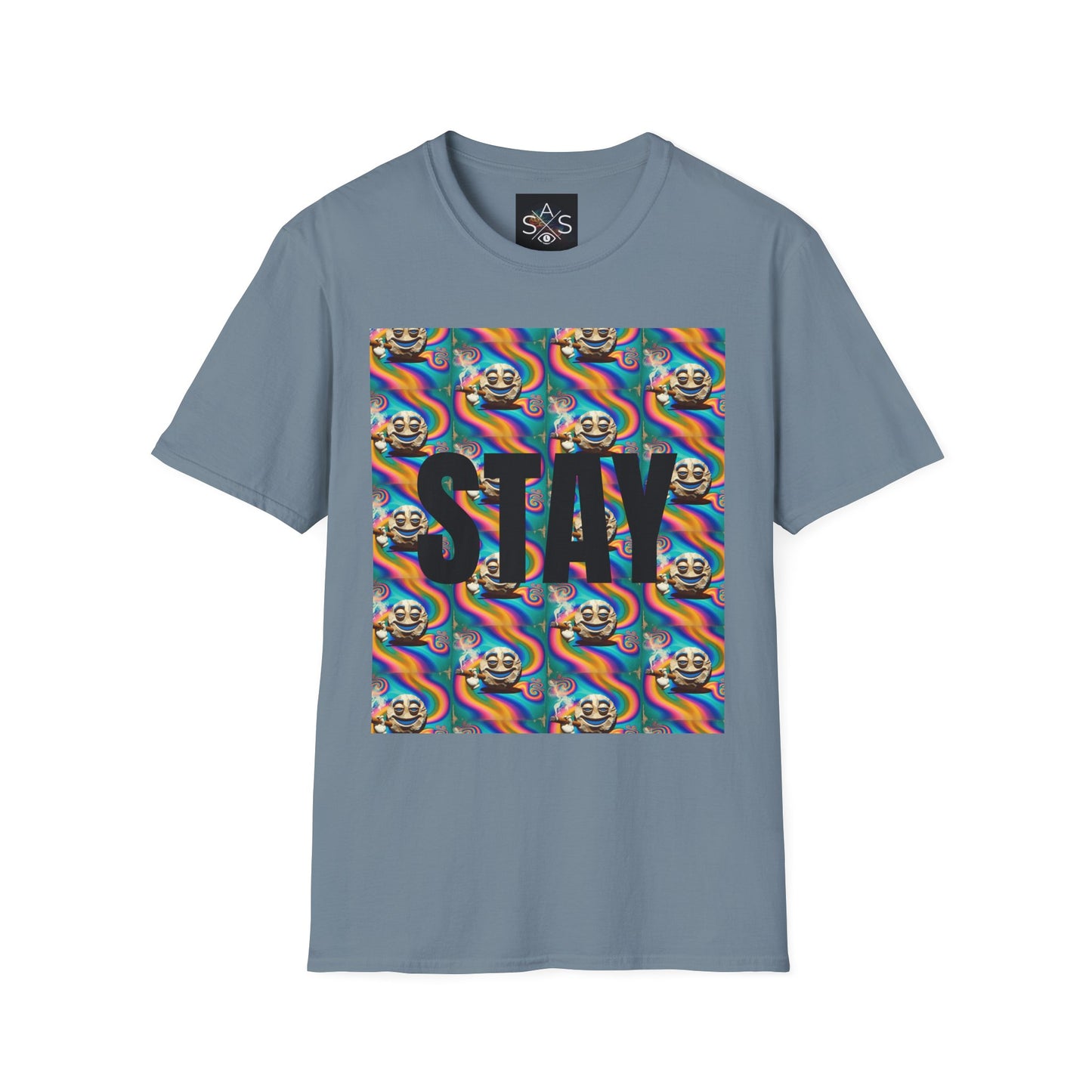 Stay Stoned Unisex Softstyle T-Shirt - Retro Vibe Graphic Tee for Fun Gatherings