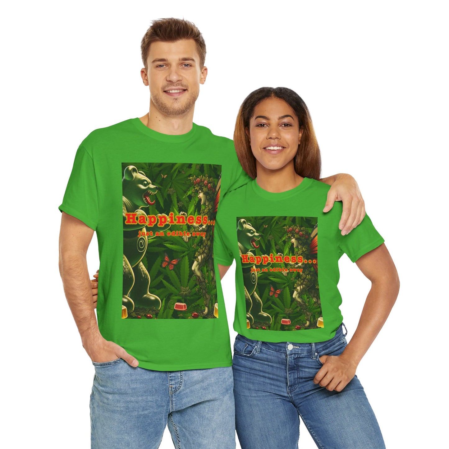 Happiness Jungle Unisex Heavy Cotton Tee, Graphic T-Shirt, Nature Lover Gift, Summer Wardrobe Essential, Unisex Casual Wear