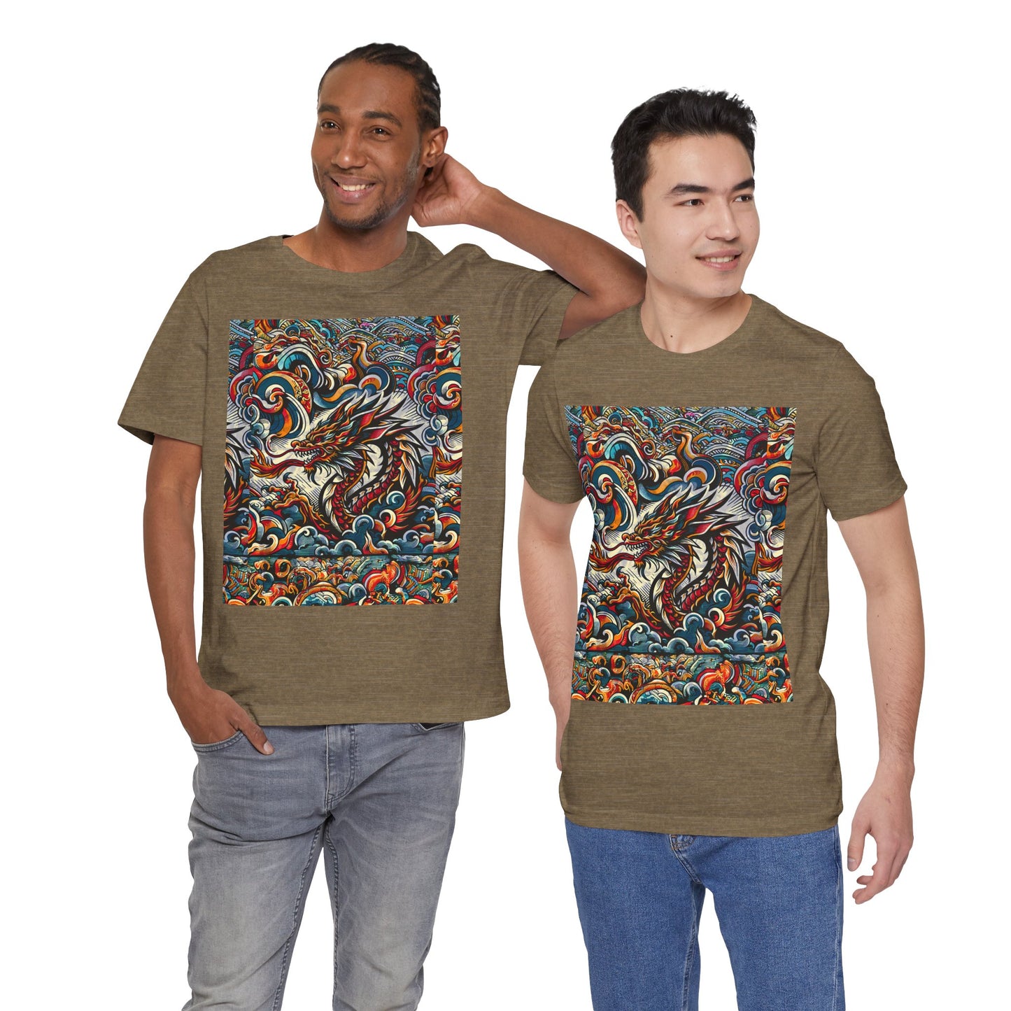 Vibrant Dragon Graphic Tee - Unisex Jersey Short Sleeve Shirt