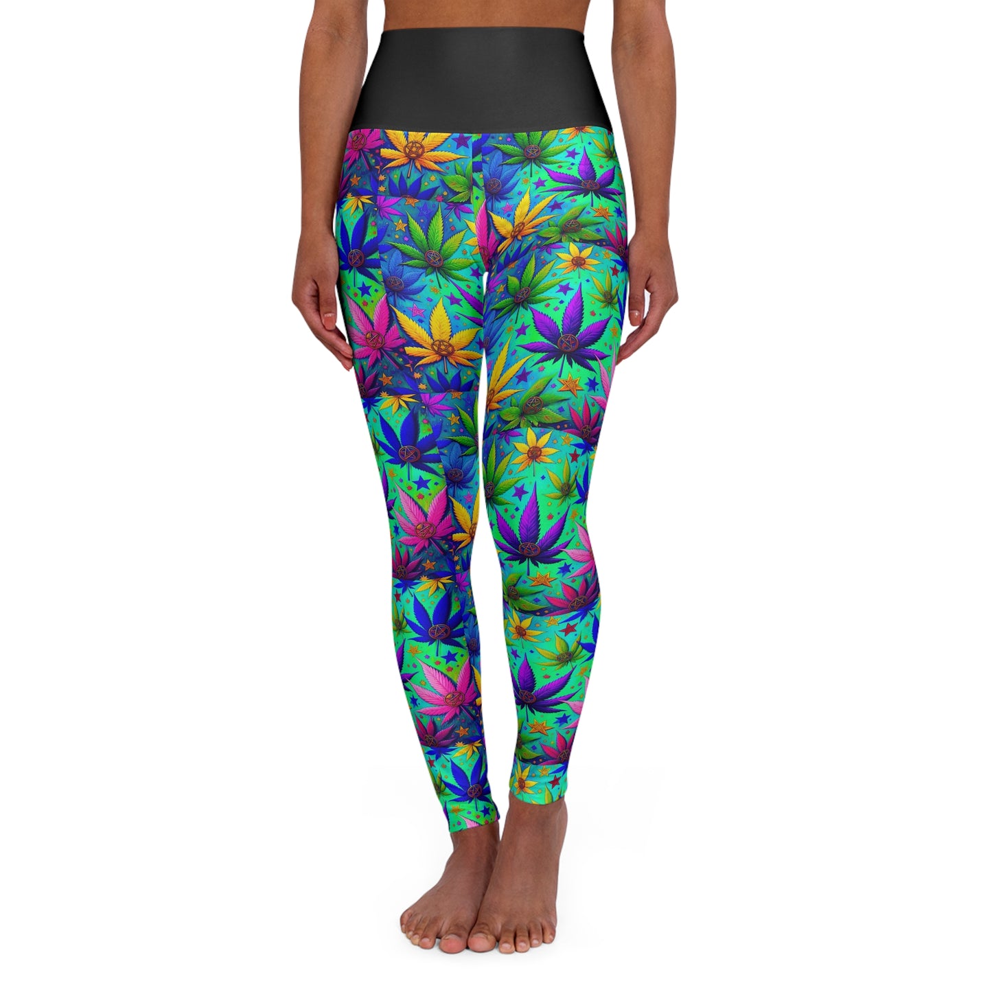 High Waisted Yoga Leggings (AOP)