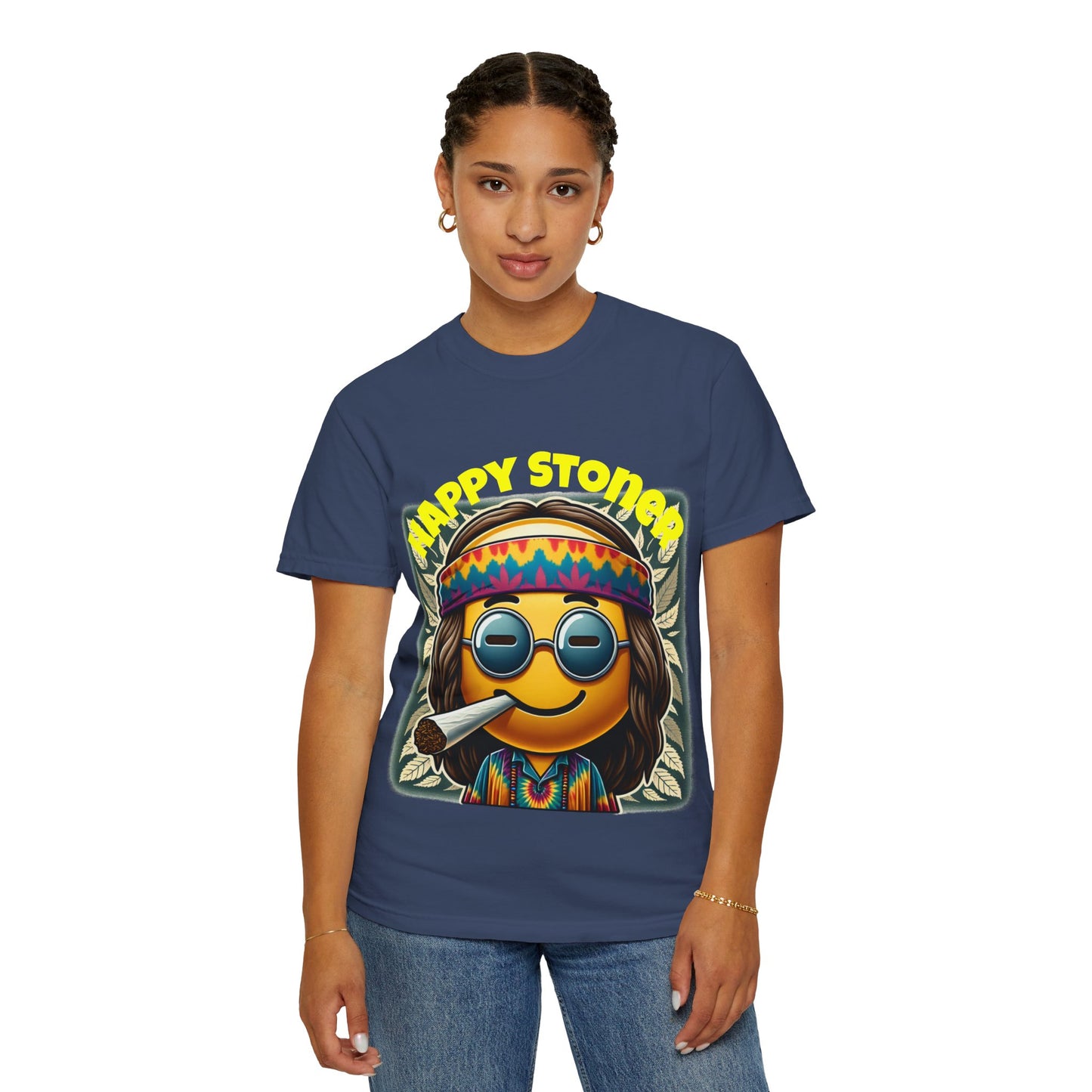 Happy Stoner Unisex Garment-Dyed T-Shirt | Chill Vibe Tee for Budding Enthusiasts
