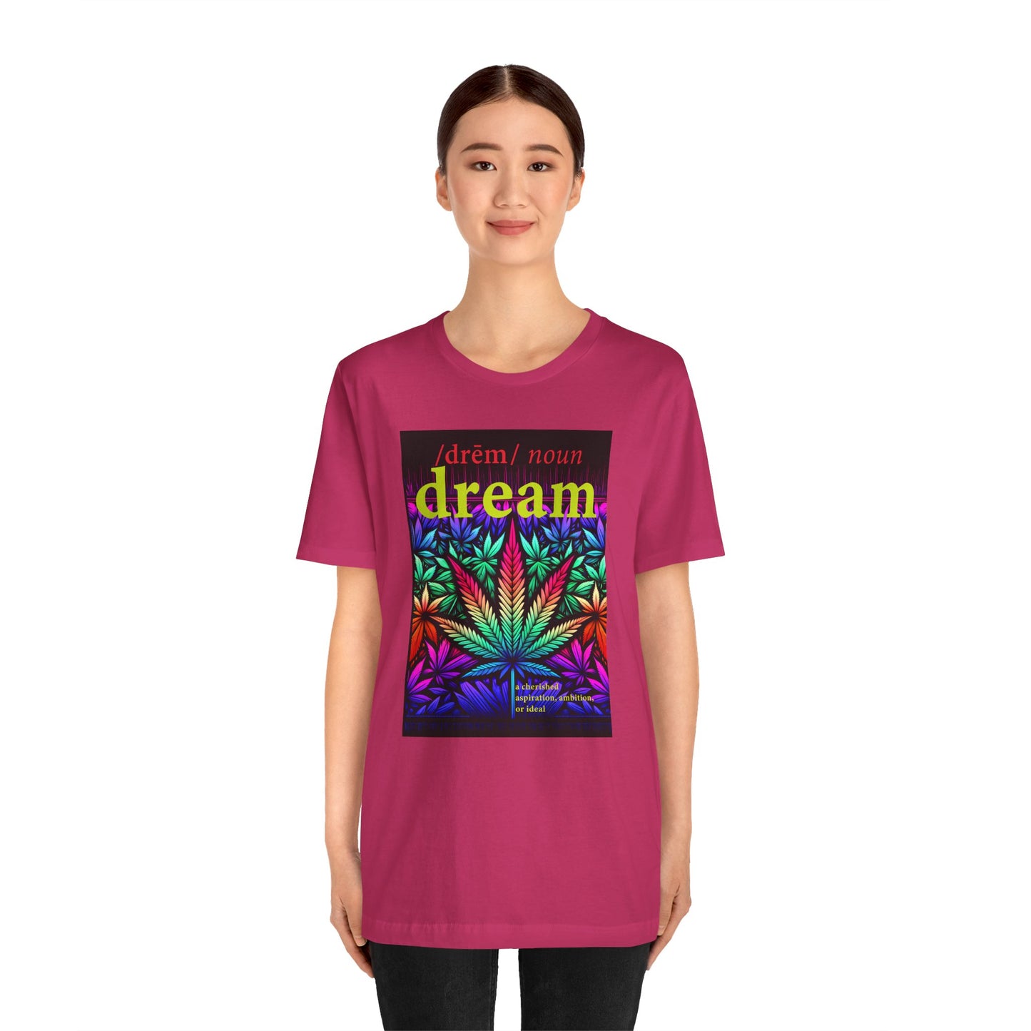 Dream Inspired Unisex Jersey Tee - Vibrant Cannabis Graphic T-Shirt