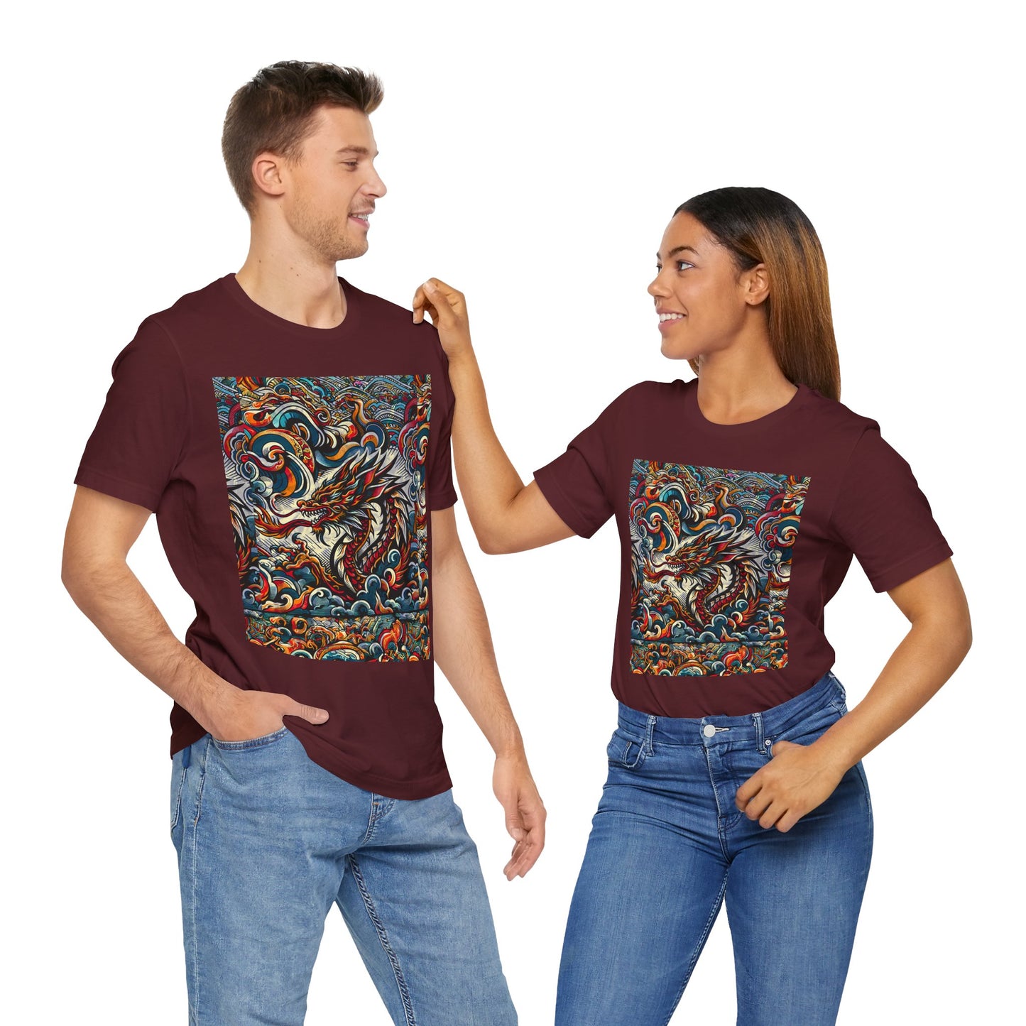 Vibrant Dragon Graphic Tee - Unisex Jersey Short Sleeve Shirt