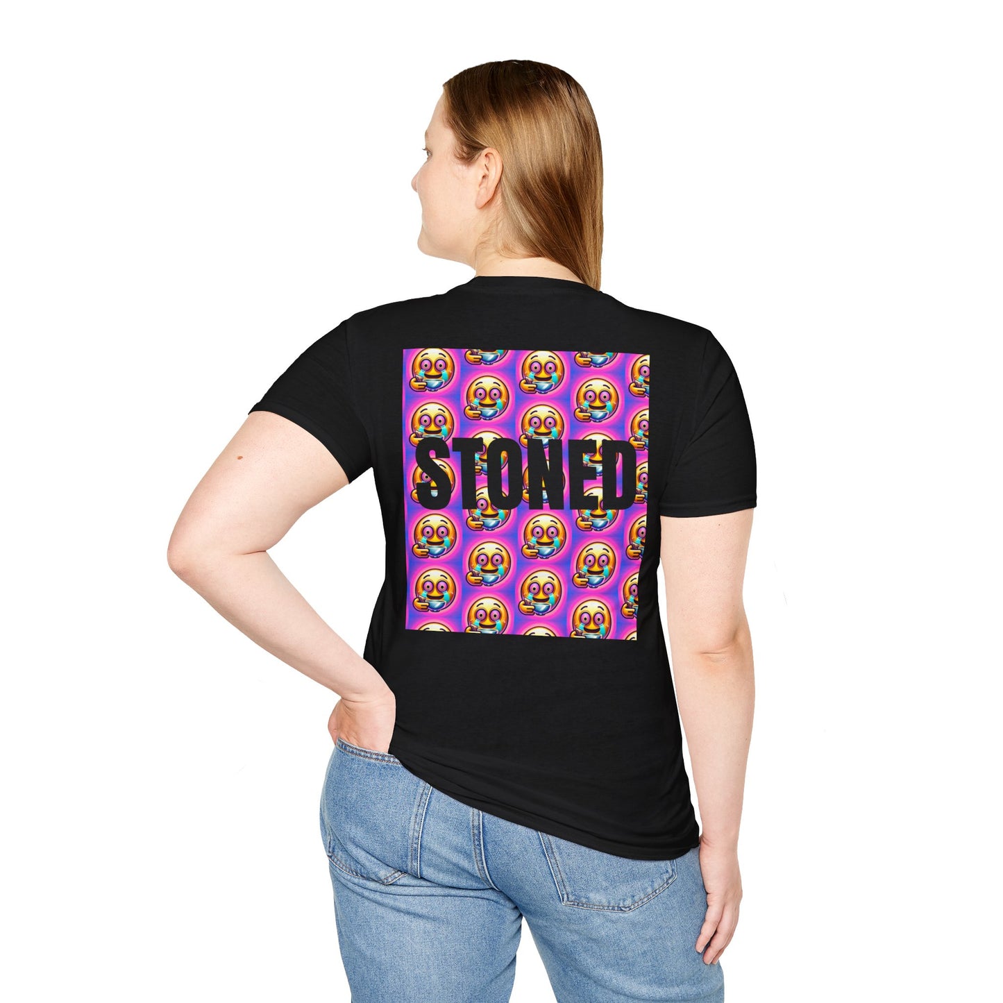 Stay Stoned Unisex Softstyle T-Shirt - Retro Vibe Graphic Tee for Fun Gatherings