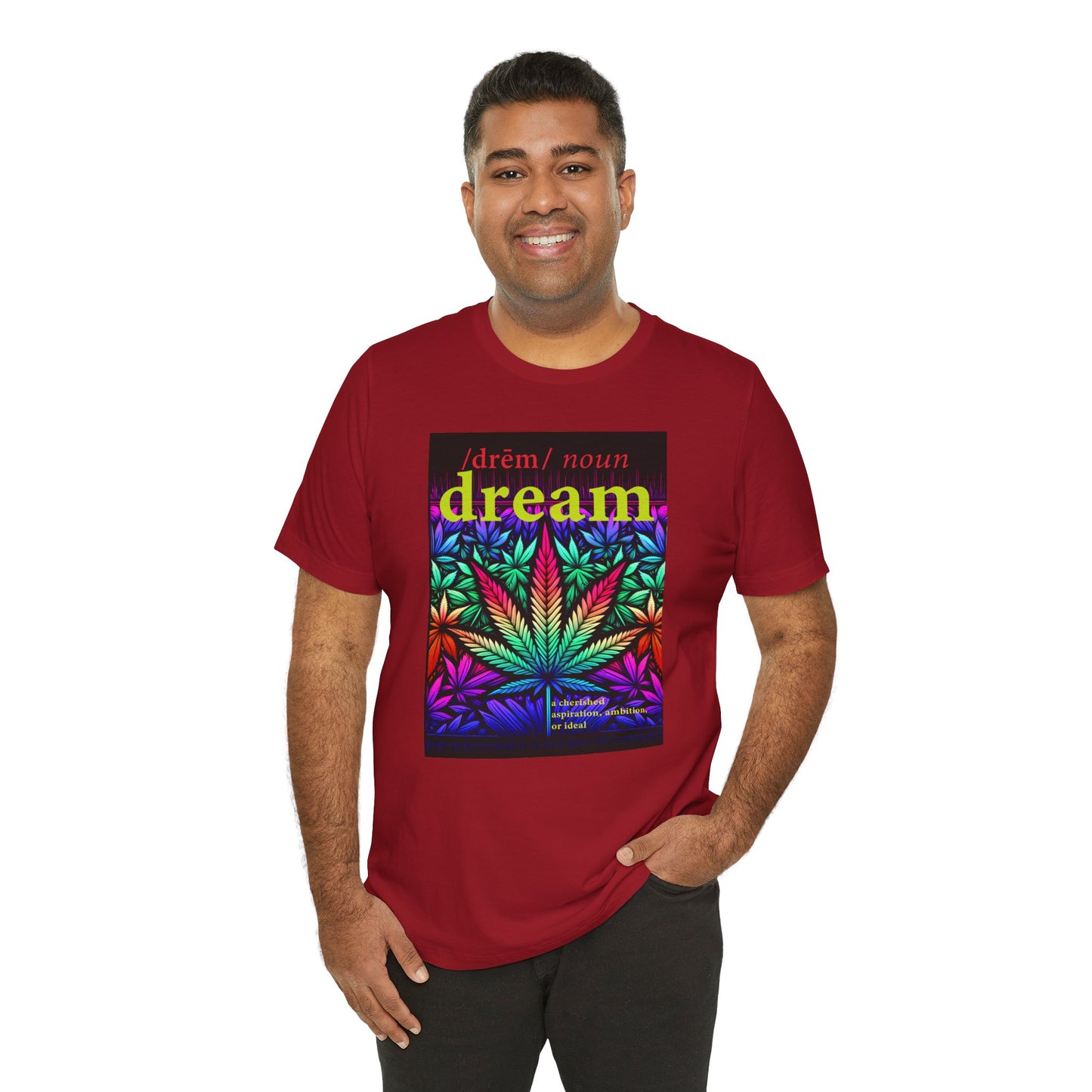 Dream Inspired Unisex Jersey Tee - Vibrant Cannabis Graphic T-Shirt