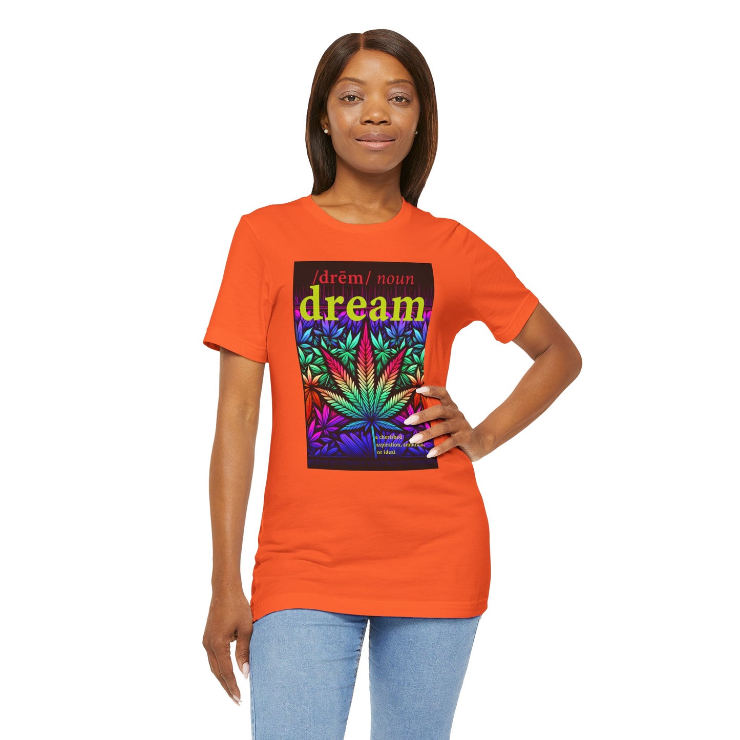 Dream Inspired Unisex Jersey Tee - Vibrant Cannabis Graphic T-Shirt