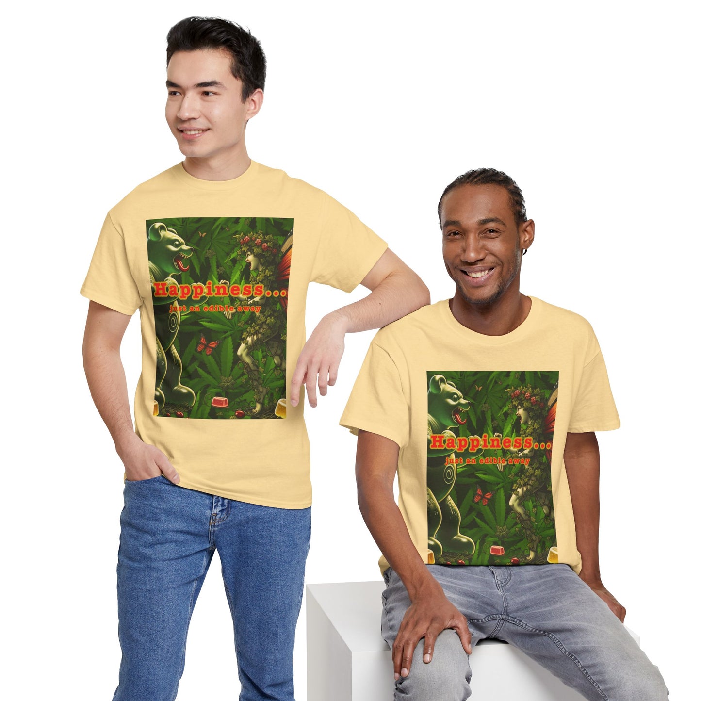 Happiness Jungle Unisex Heavy Cotton Tee, Graphic T-Shirt, Nature Lover Gift, Summer Wardrobe Essential, Unisex Casual Wear
