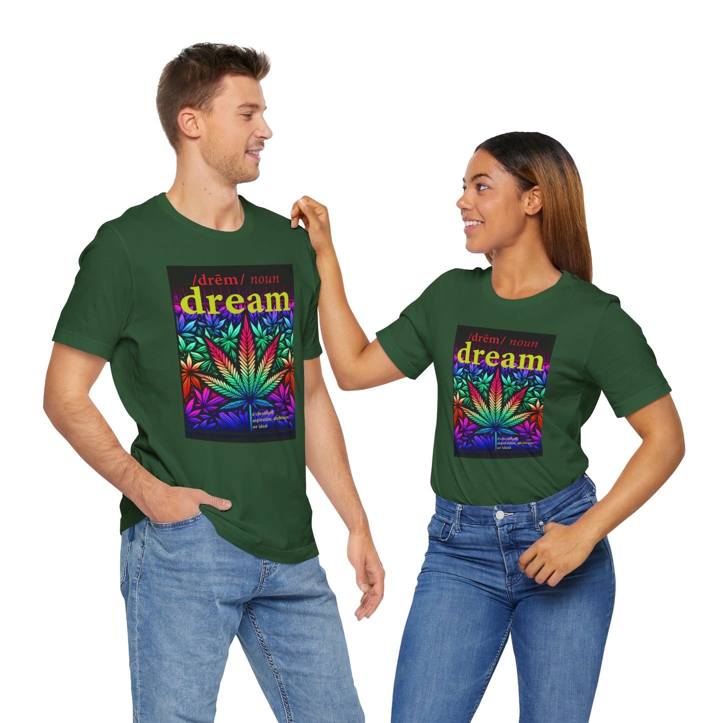 Dream Inspired Unisex Jersey Tee - Vibrant Cannabis Graphic T-Shirt