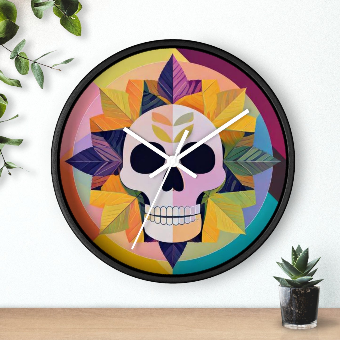 Sugar Skull Bloom Wall Clock