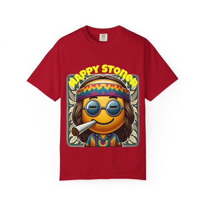 Happy Stoner Unisex Garment-Dyed T-Shirt | Chill Vibe Tee for Budding Enthusiasts