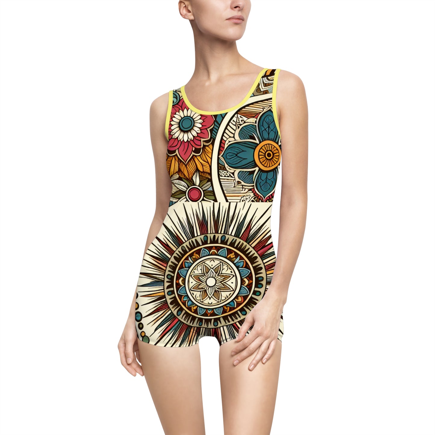 Boho Floral Vintage Women&#039;s Swimsuit - Retro Chic Swimwear