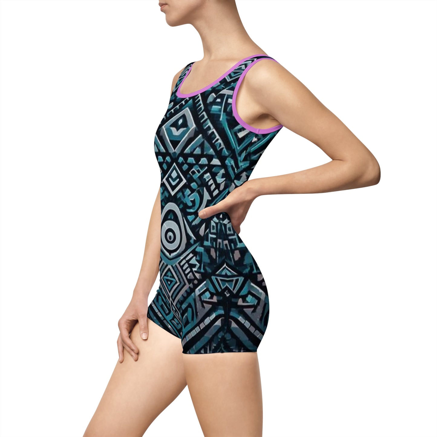 Women's Vintage Tribal Print Swimsuit - Retro Beachwear for Summer Fun
