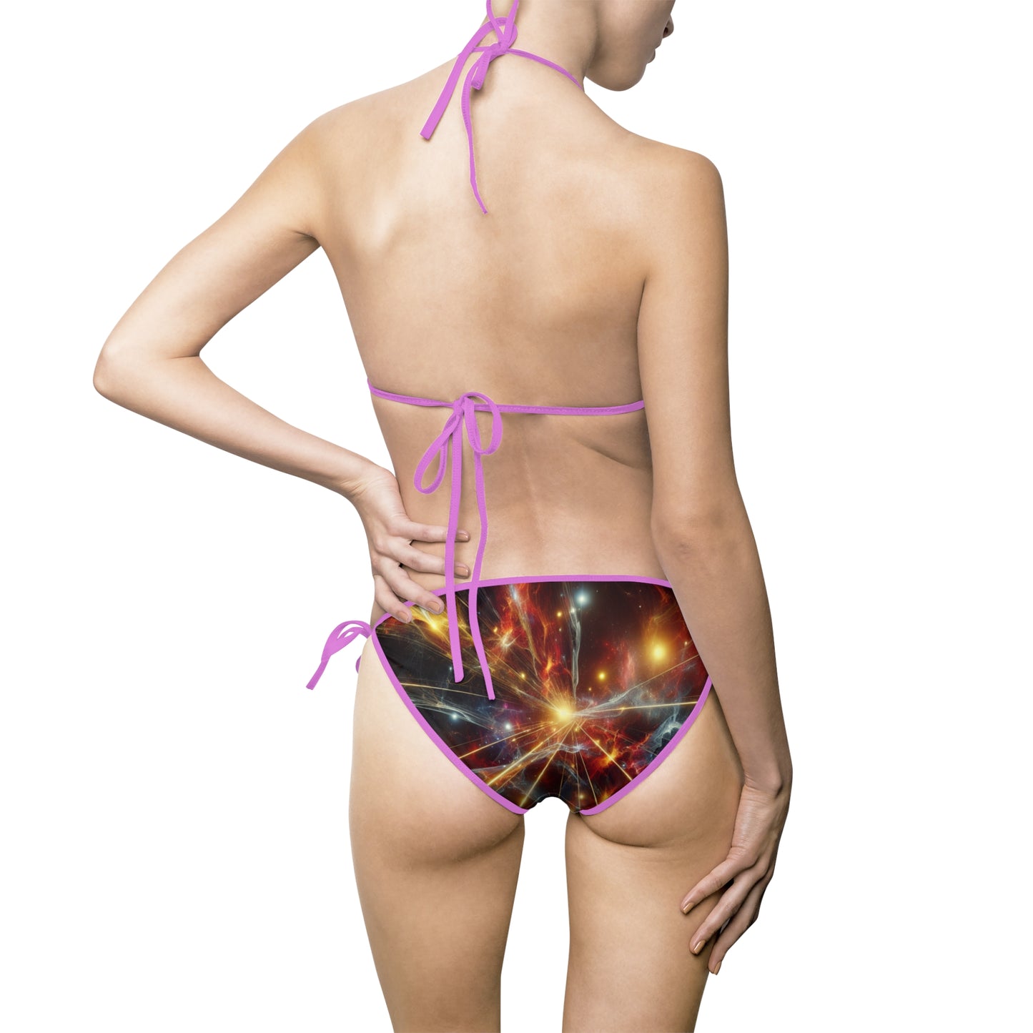 Cosmic Vibes Women's Bikini Swimsuit - Vibrant Galaxy Print for Summer Fun