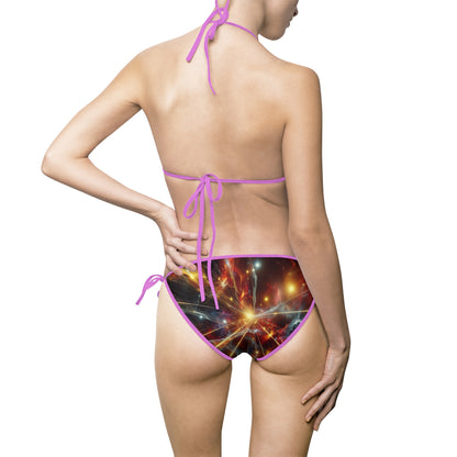 Cosmic Vibes Women's Bikini Swimsuit - Vibrant Galaxy Print for Summer Fun
