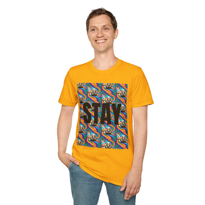Stay Stoned Unisex Softstyle T-Shirt - Retro Vibe Graphic Tee for Fun Gatherings