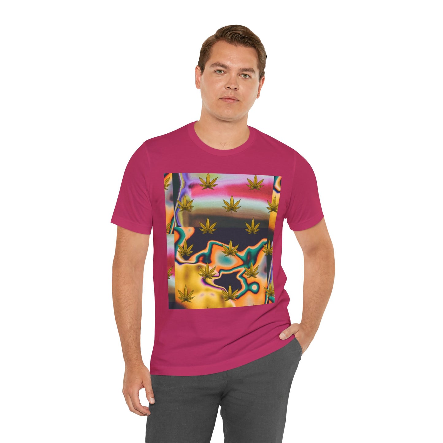 Vibrant Leaf Graphic Tee - Unisex Jersey Short Sleeve T-Shirt